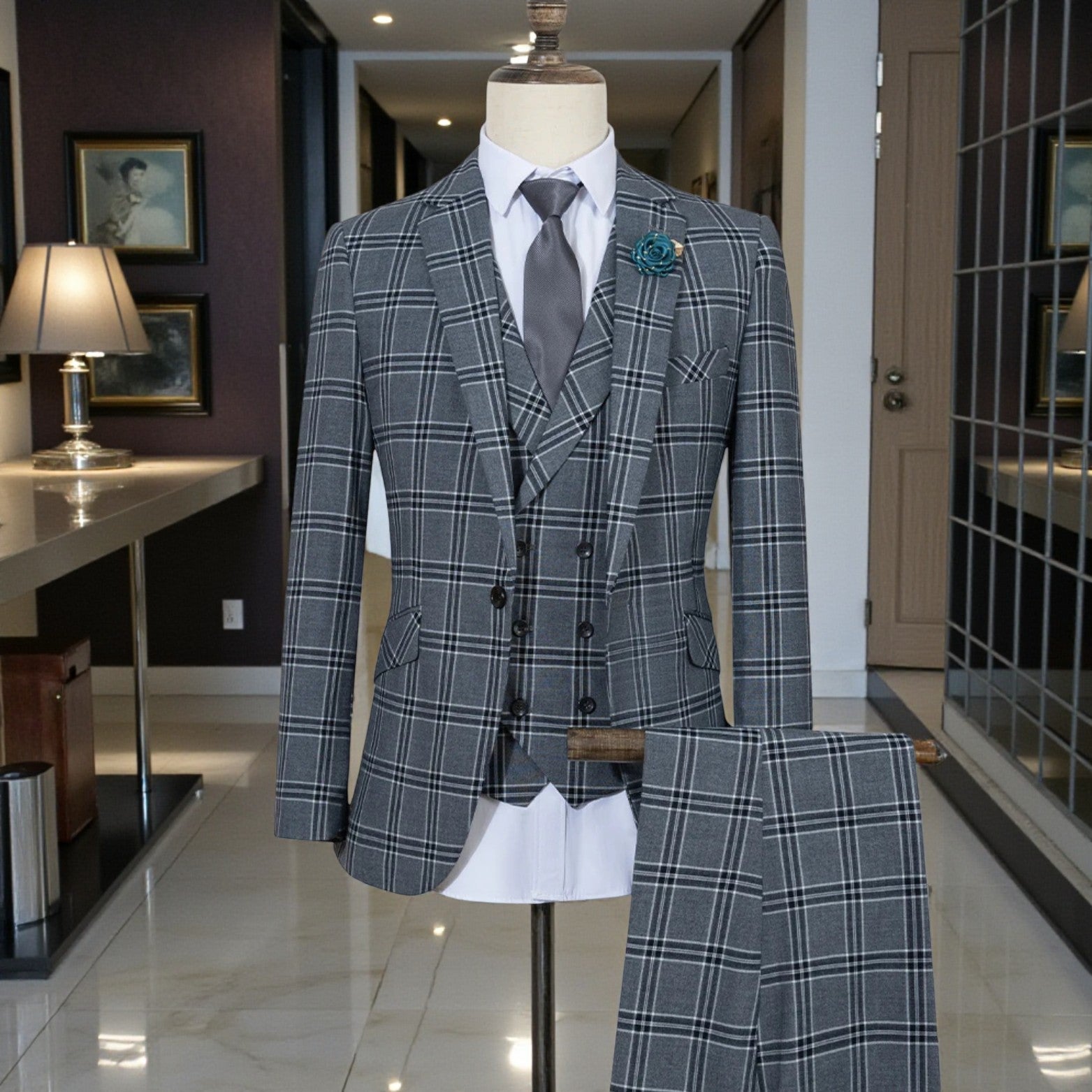 Men’s Gray Slim Fit Suit