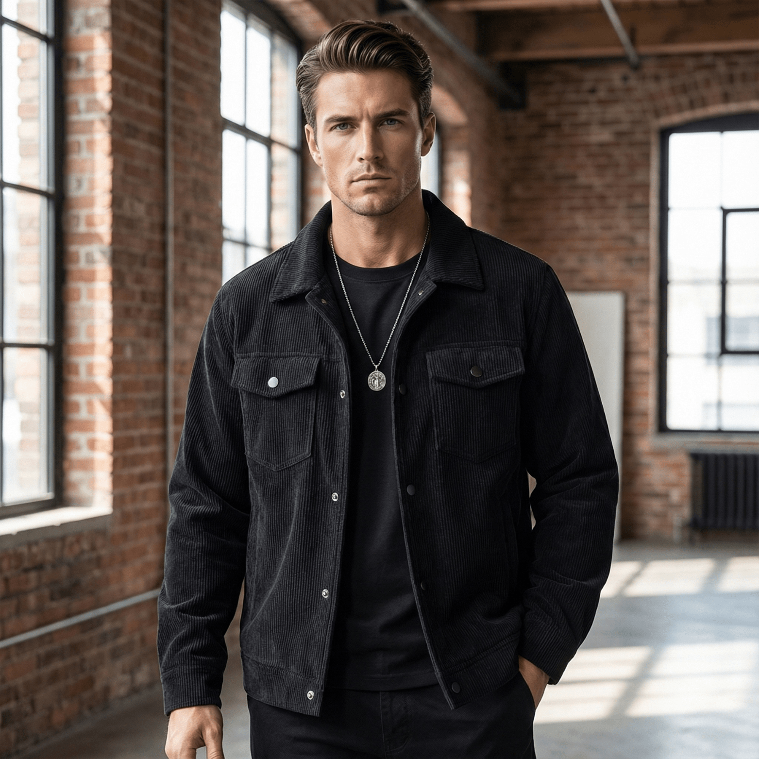 Men’s Vintage Corduroy Work Jacket – Retro Casual Style - The Crew