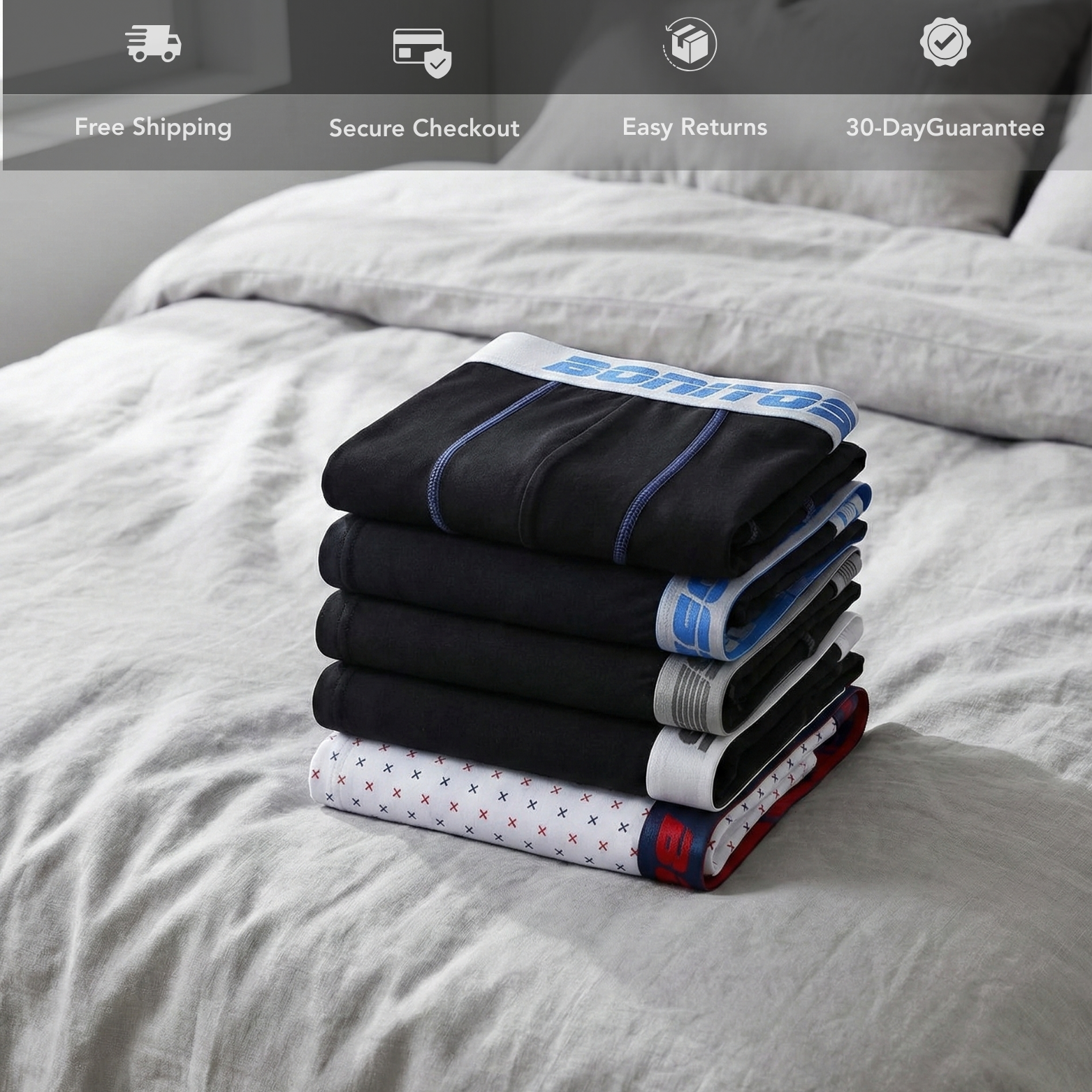 Men’s Premium Boxer Shorts Folded Display – The Crew