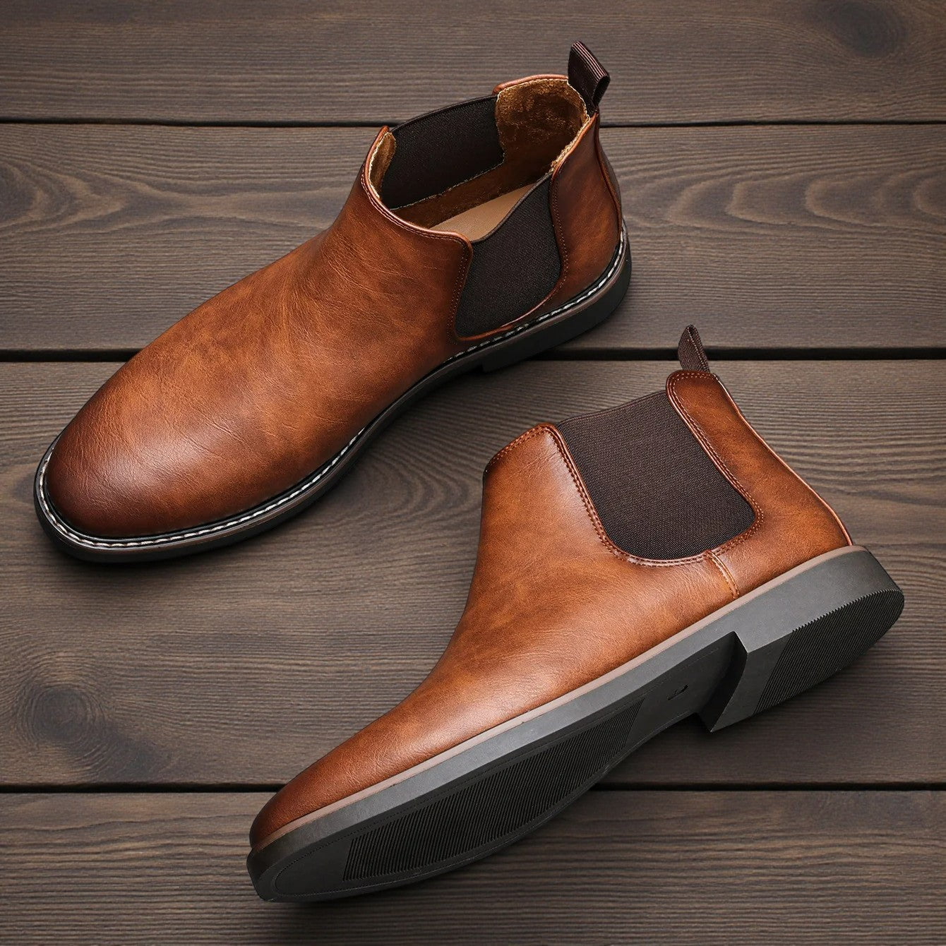 Retro Leather Chelsea Boots