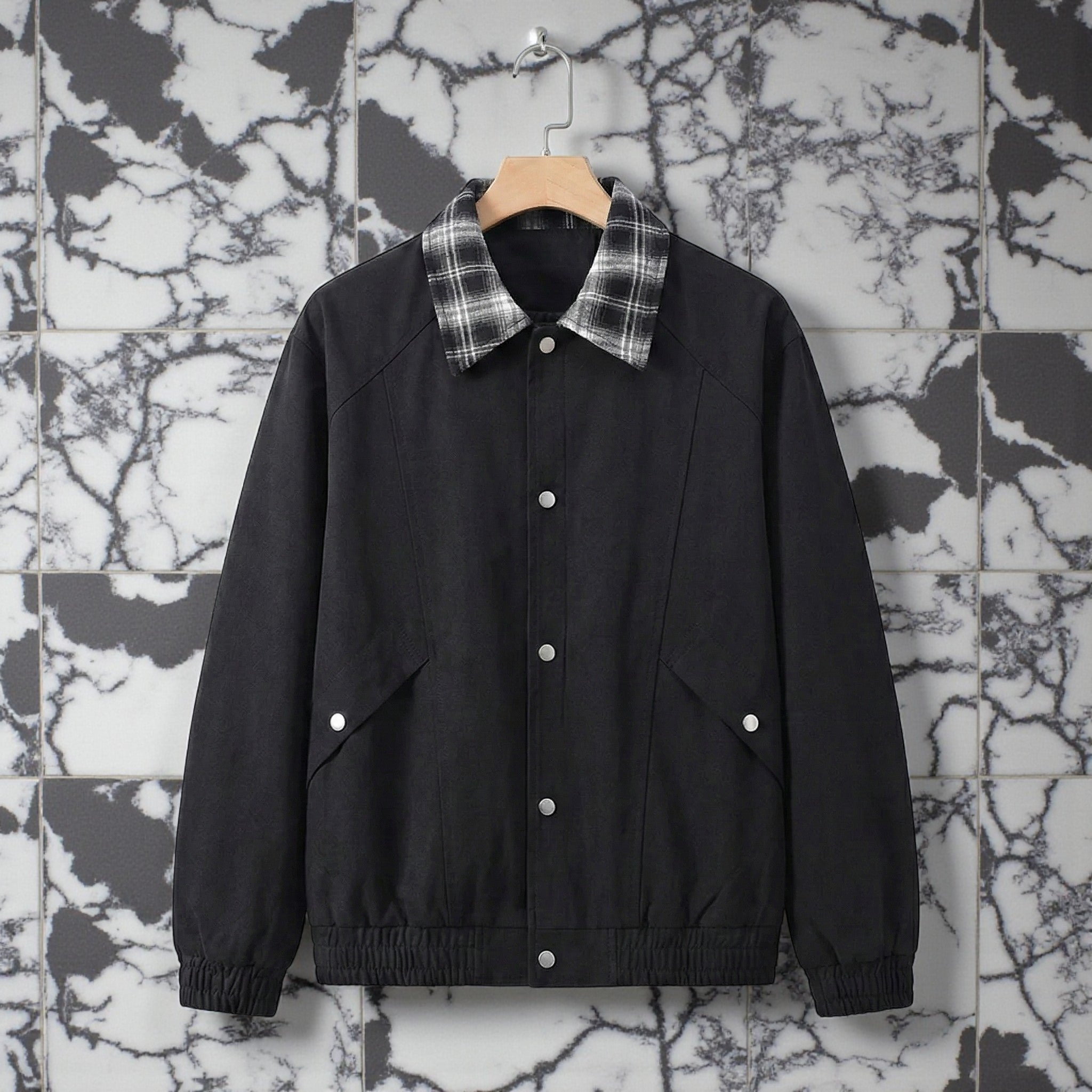 Retro Plaid Layered Jacket