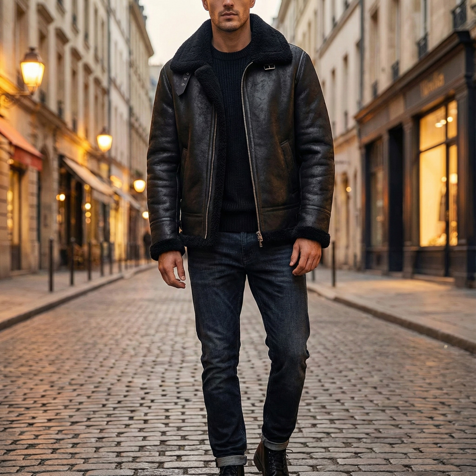 Winter Faux Leather Coat | Men