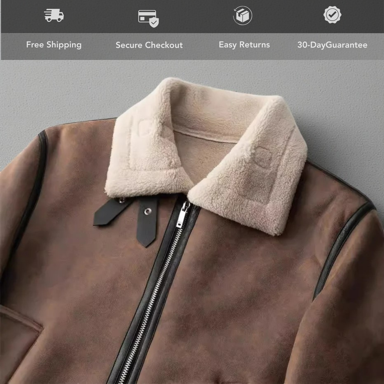 Winter Faux Leather Coat | Men