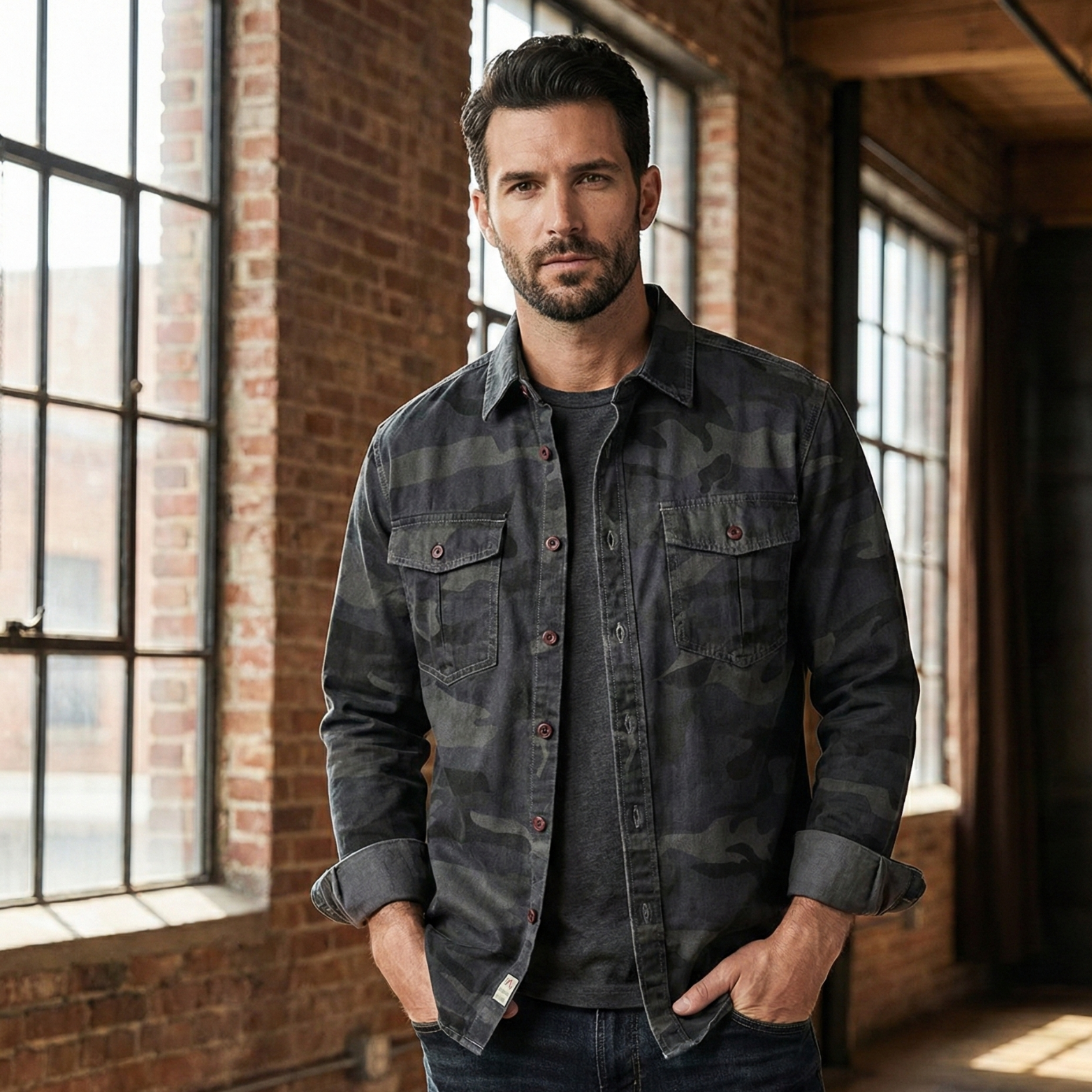 Camouflage Cargo Hiking Shirt