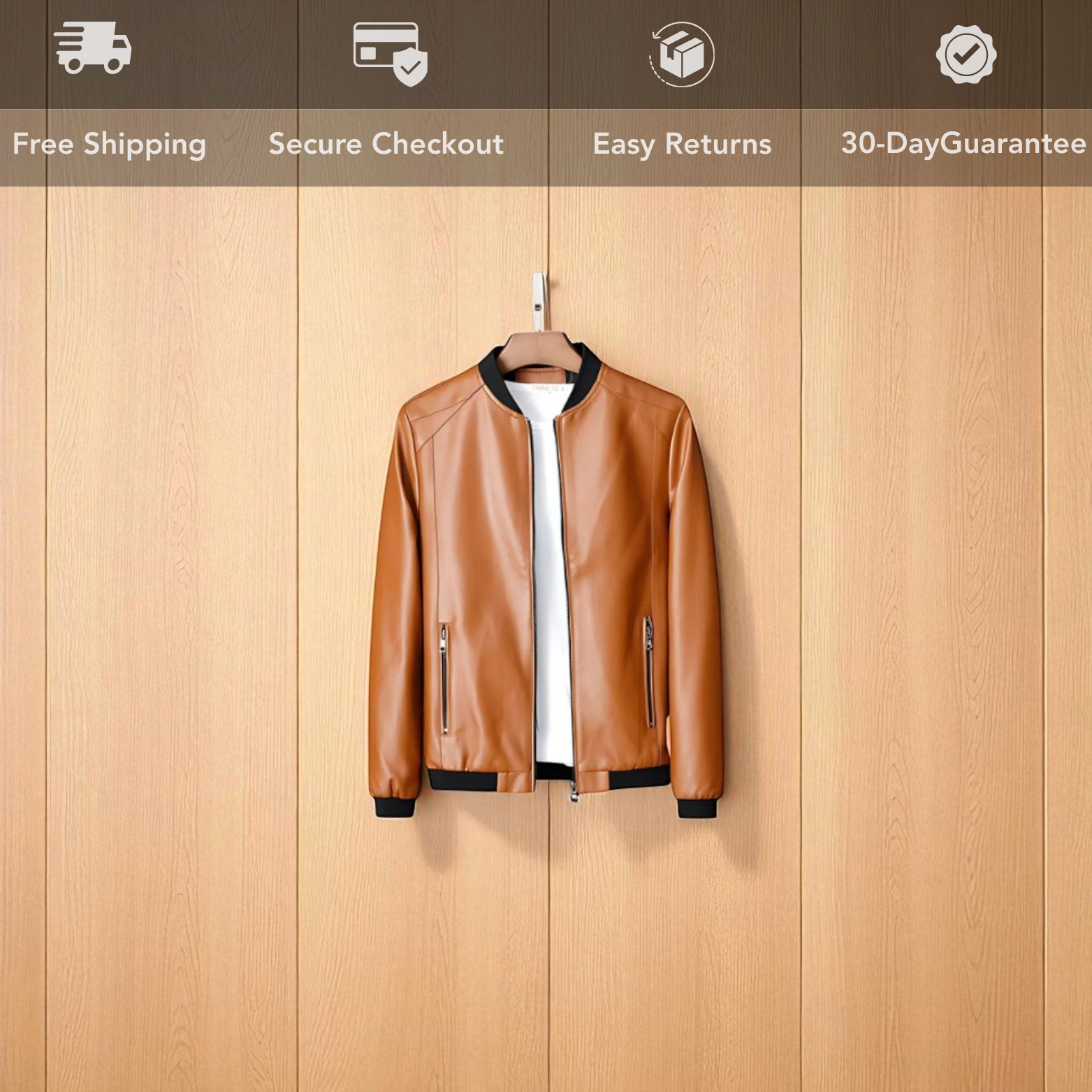 PU leather biker jacket