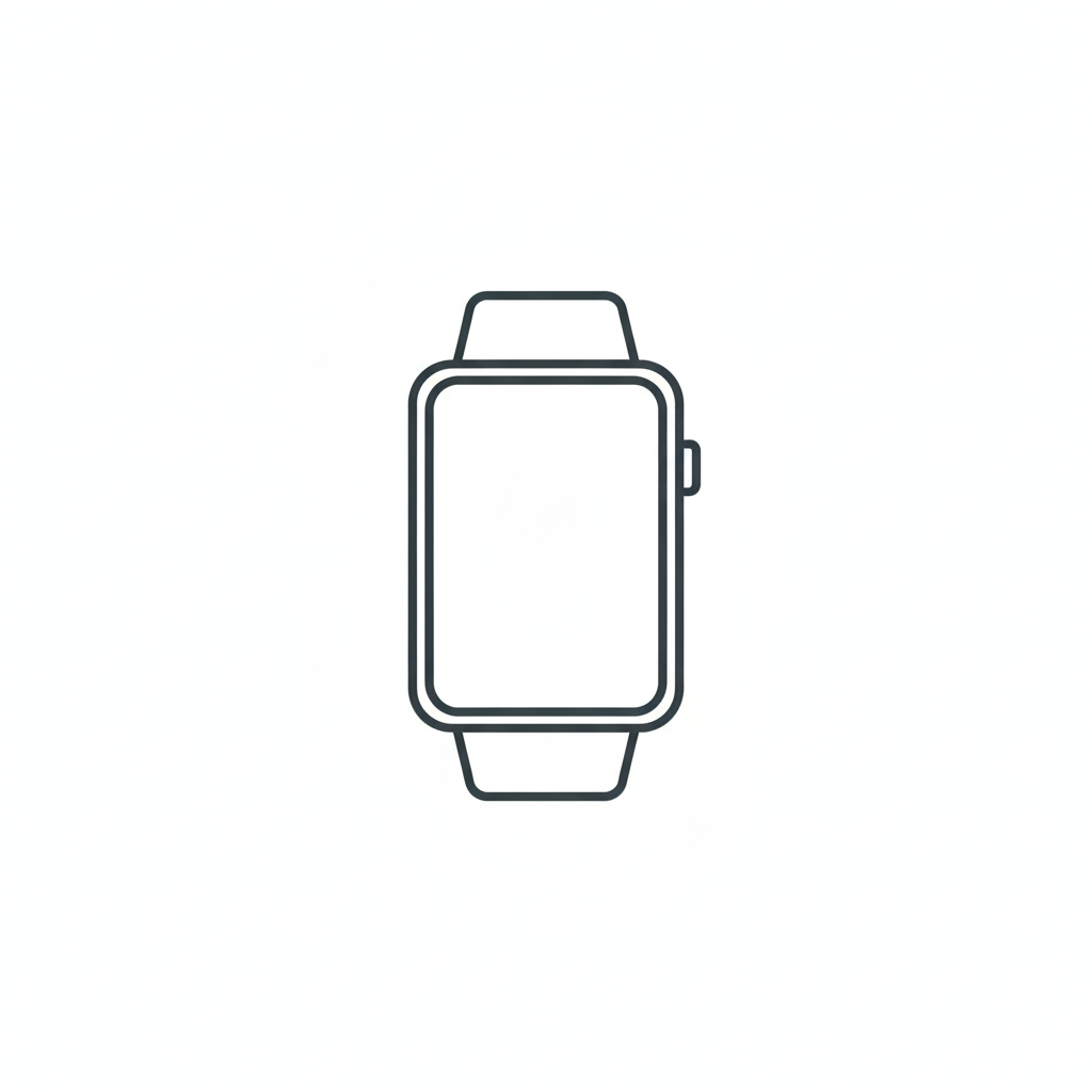 Smartwatch outline icon representing the 2.04 inch AMOLED HD high-definition touchscreen display