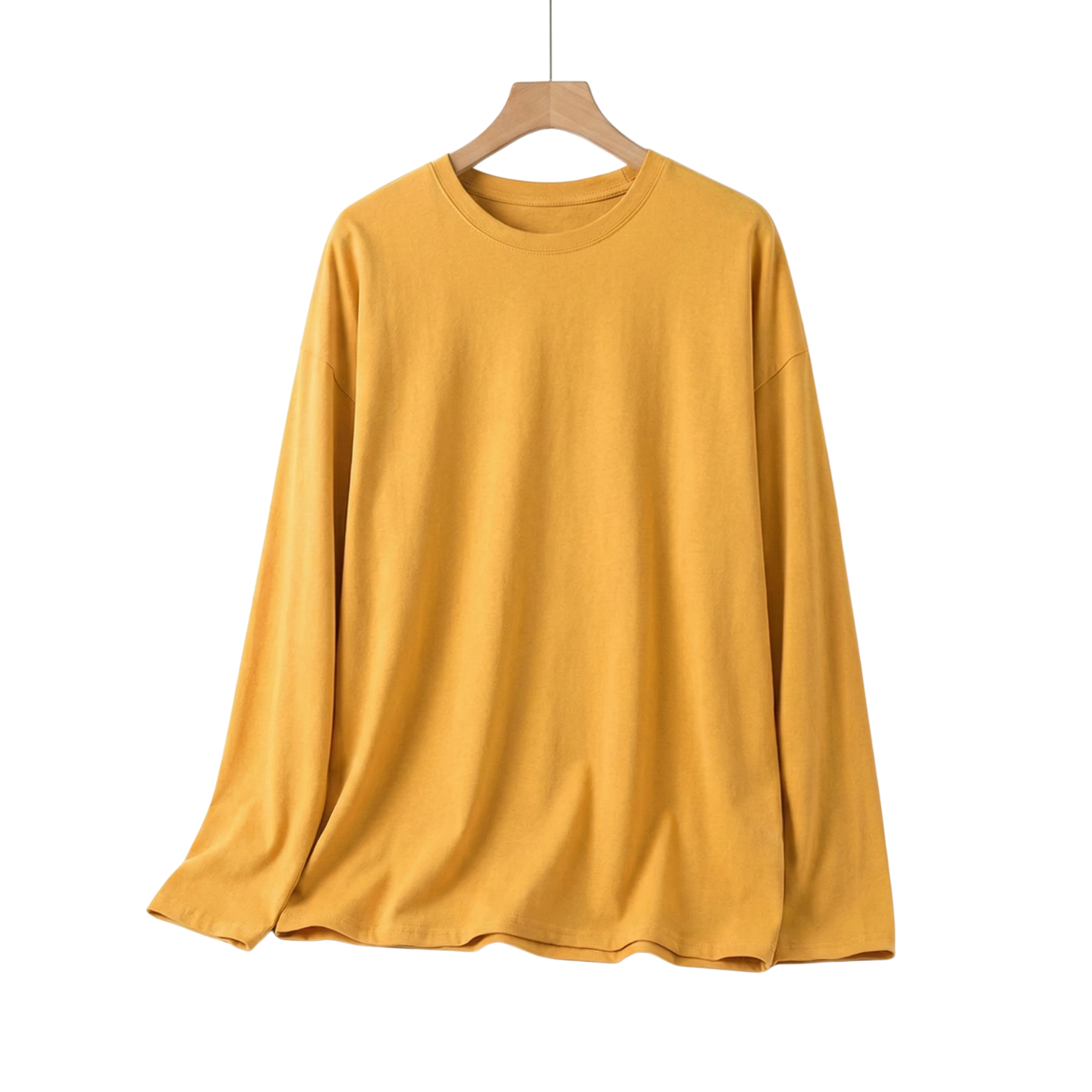 Mustard oversized cotton long sleeve t-shirt – The Crew