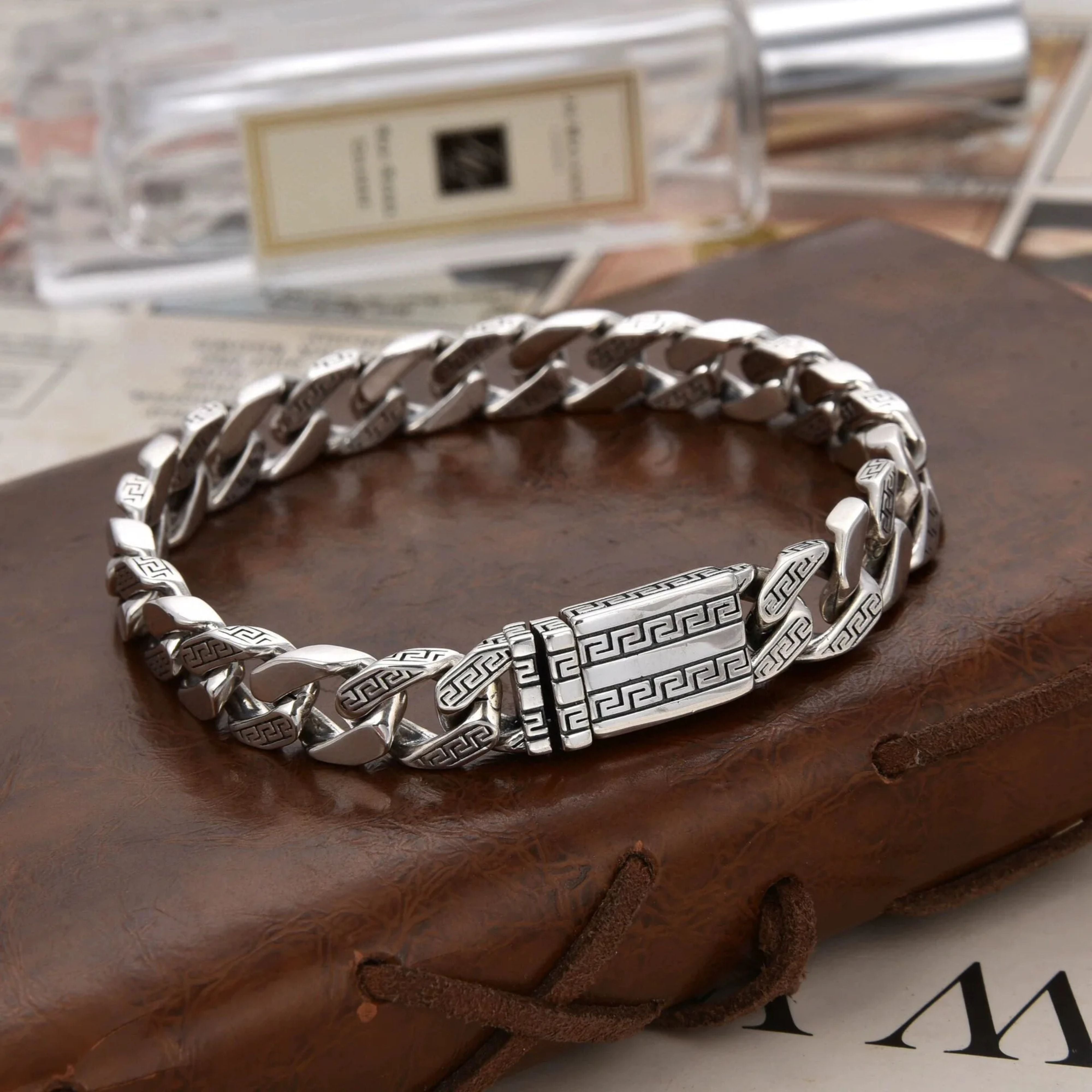 Unisex Vintage Fortune S925 Silver Cuban Bracelet