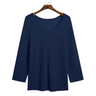 Navy Blue Men’s V-Neck Knit Long Sleeve Shirt – The Crew