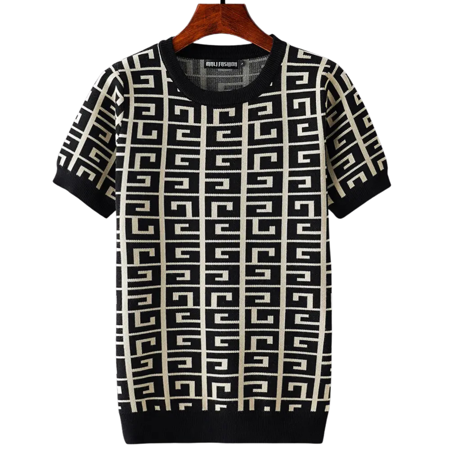 Geometric Cotton T-Shirt Sweater