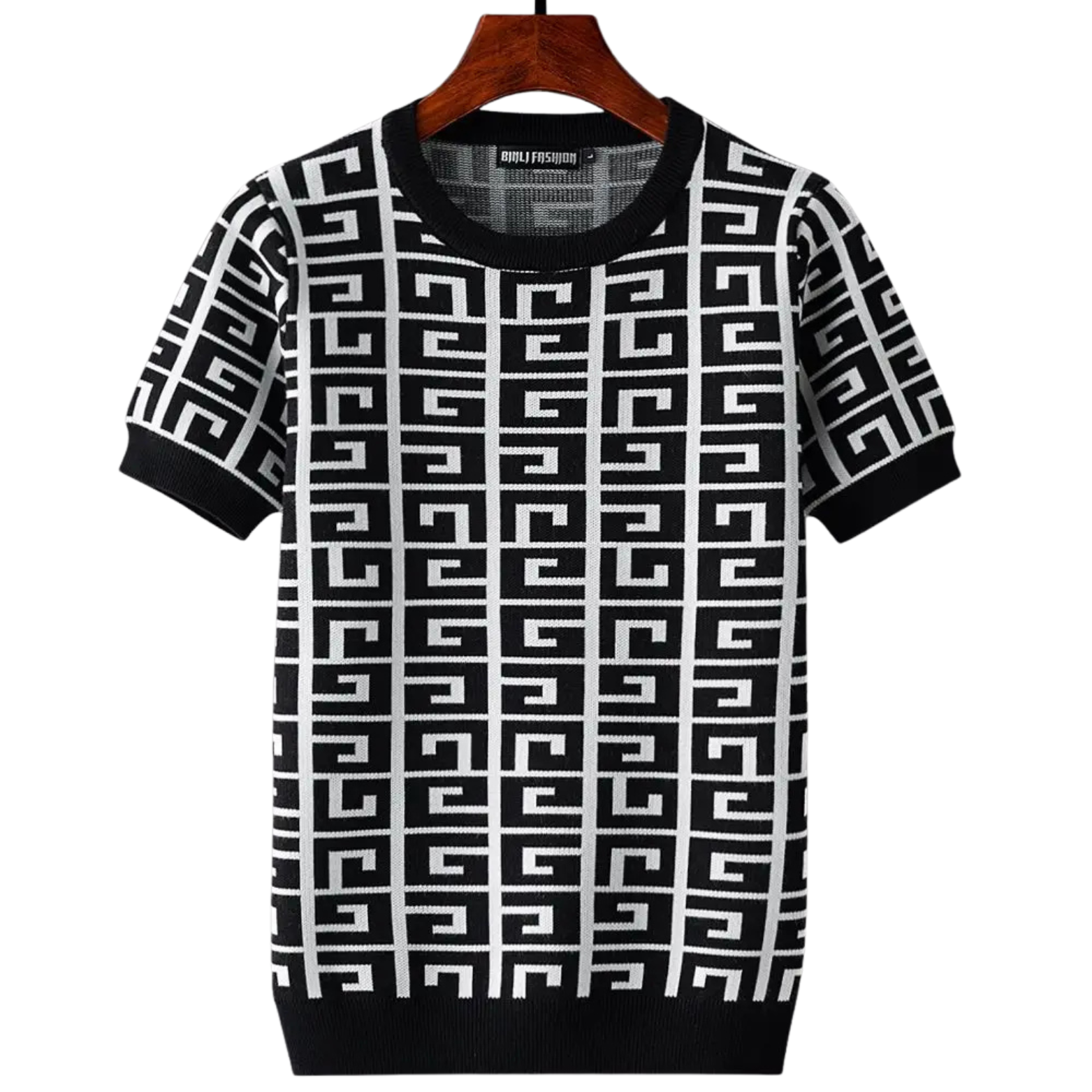 Geometric Cotton T-Shirt Sweater