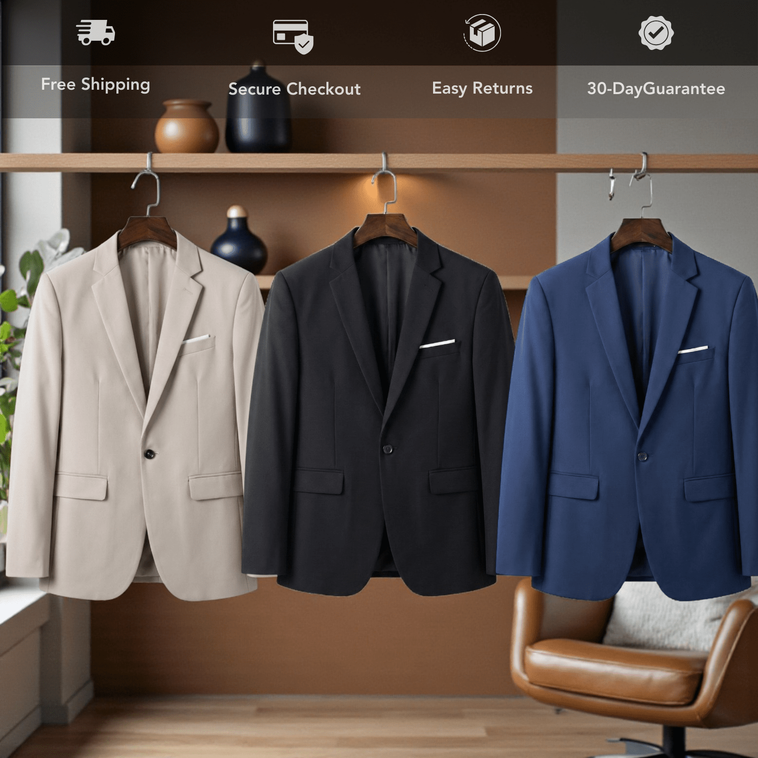 Men’s Luxury Single - Button Blazer – The Crew - The Crew