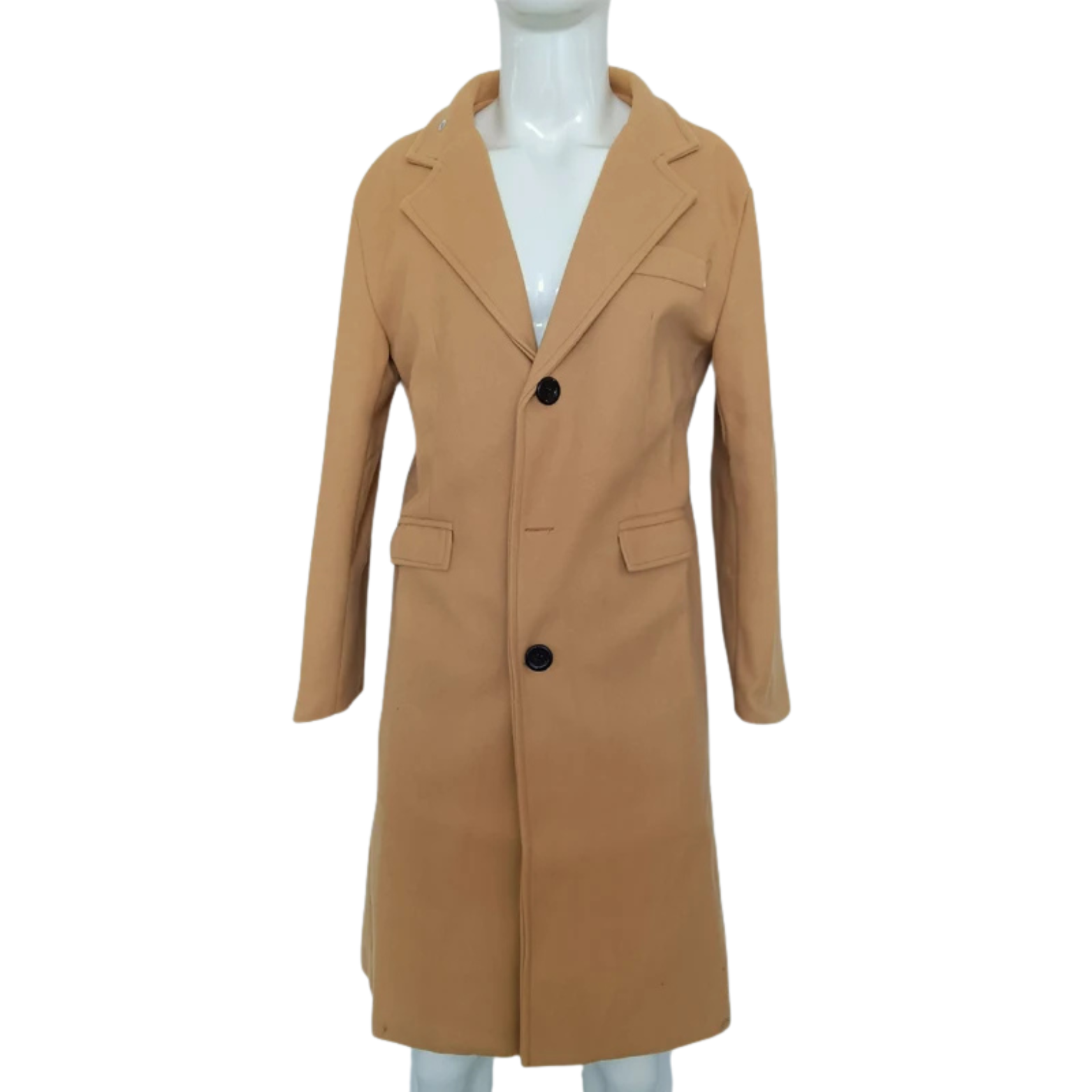 Solid Trench Coat for Men Fall-Winter