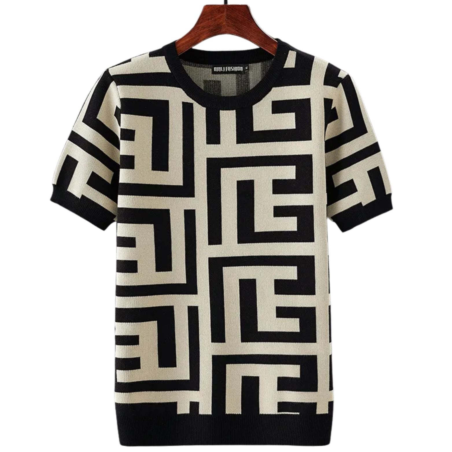 Geometric Cotton T-Shirt Sweater