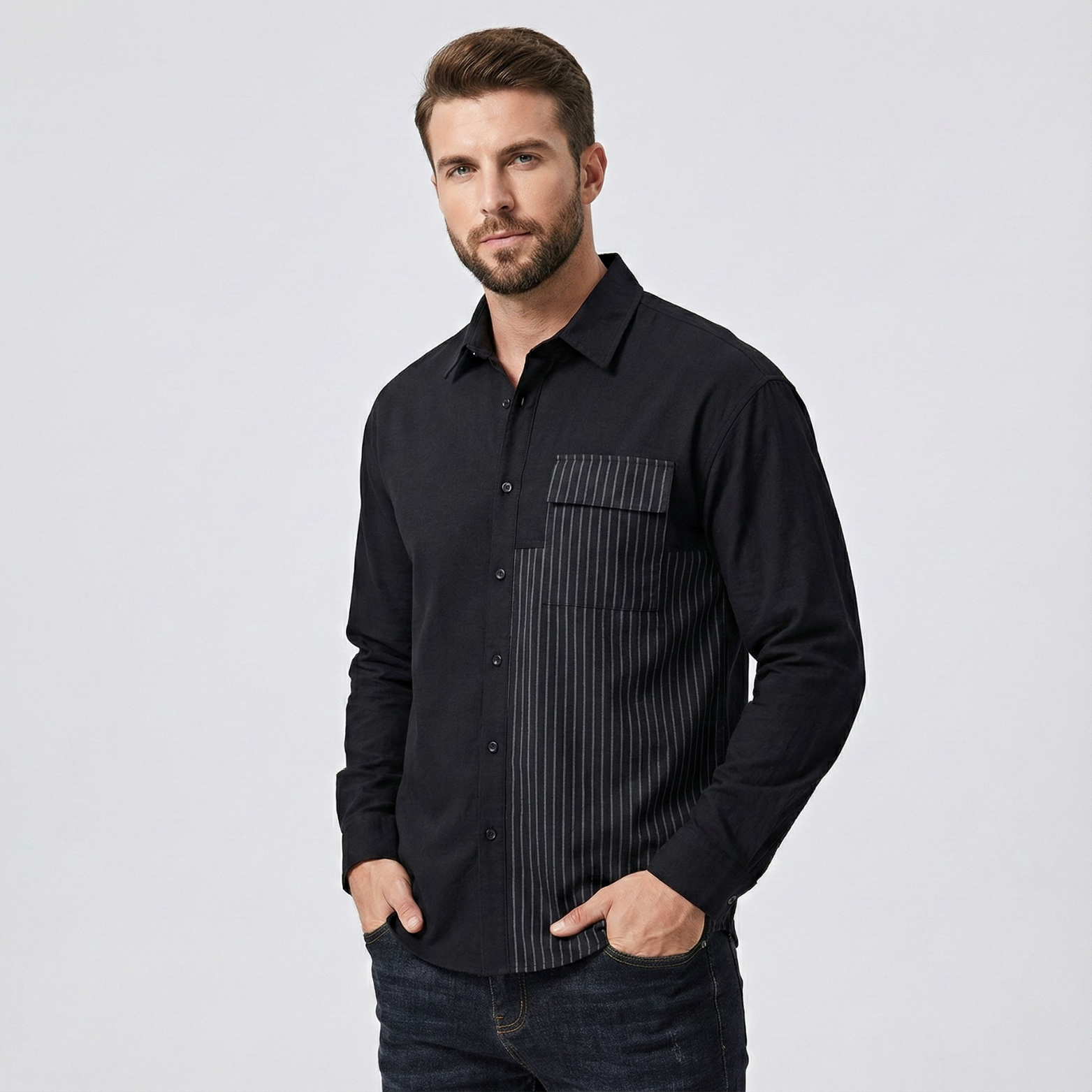 Color-Block Streetwear Shirt