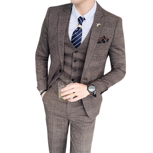 3-Piece Business Suit (Jacket, Vest, and Pants)