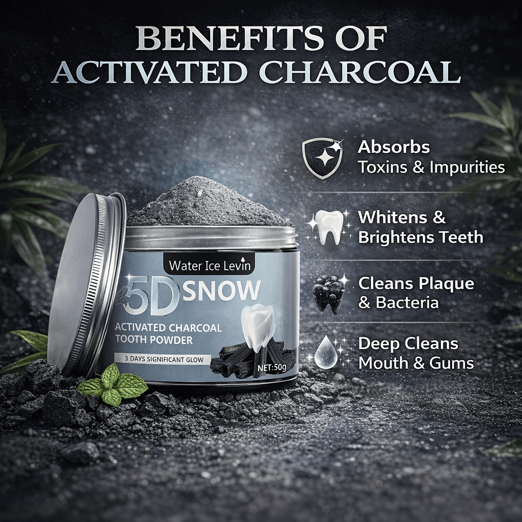 5D Bamboo Charcoal Teeth Whitening Powder Deep Clean - The Crew