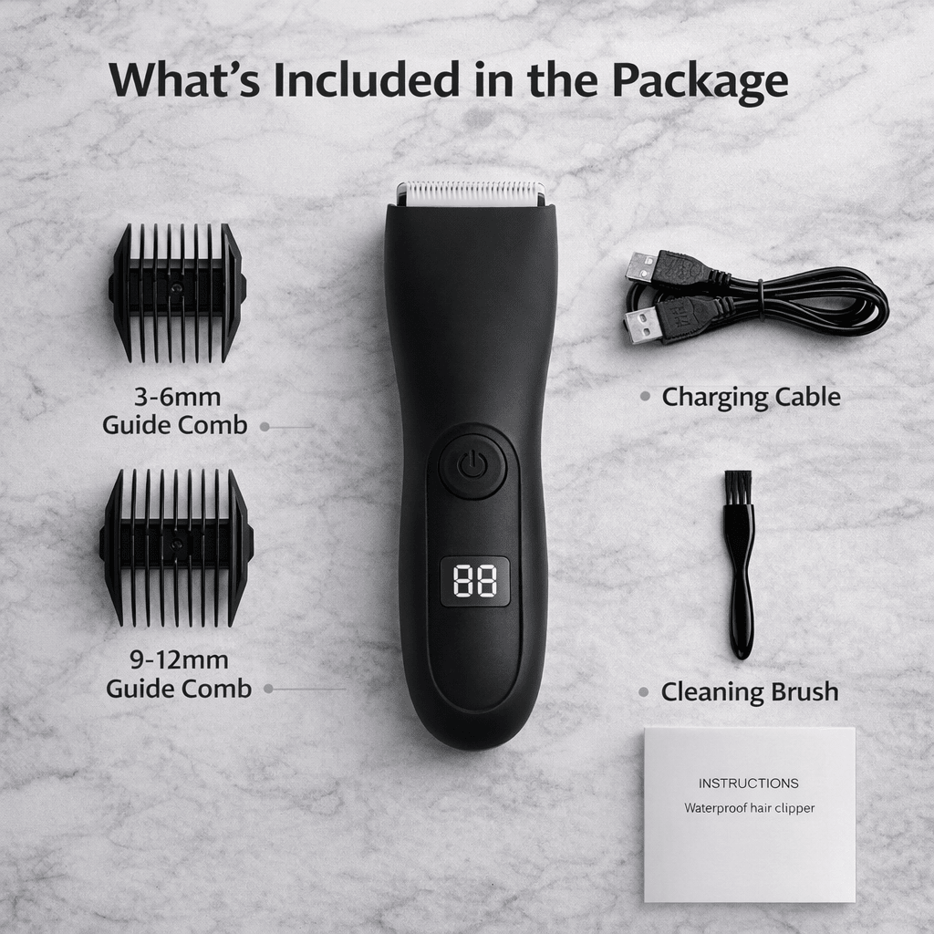 HOMEFISH Waterproof Body Hair Trimmer for Men - The Crew