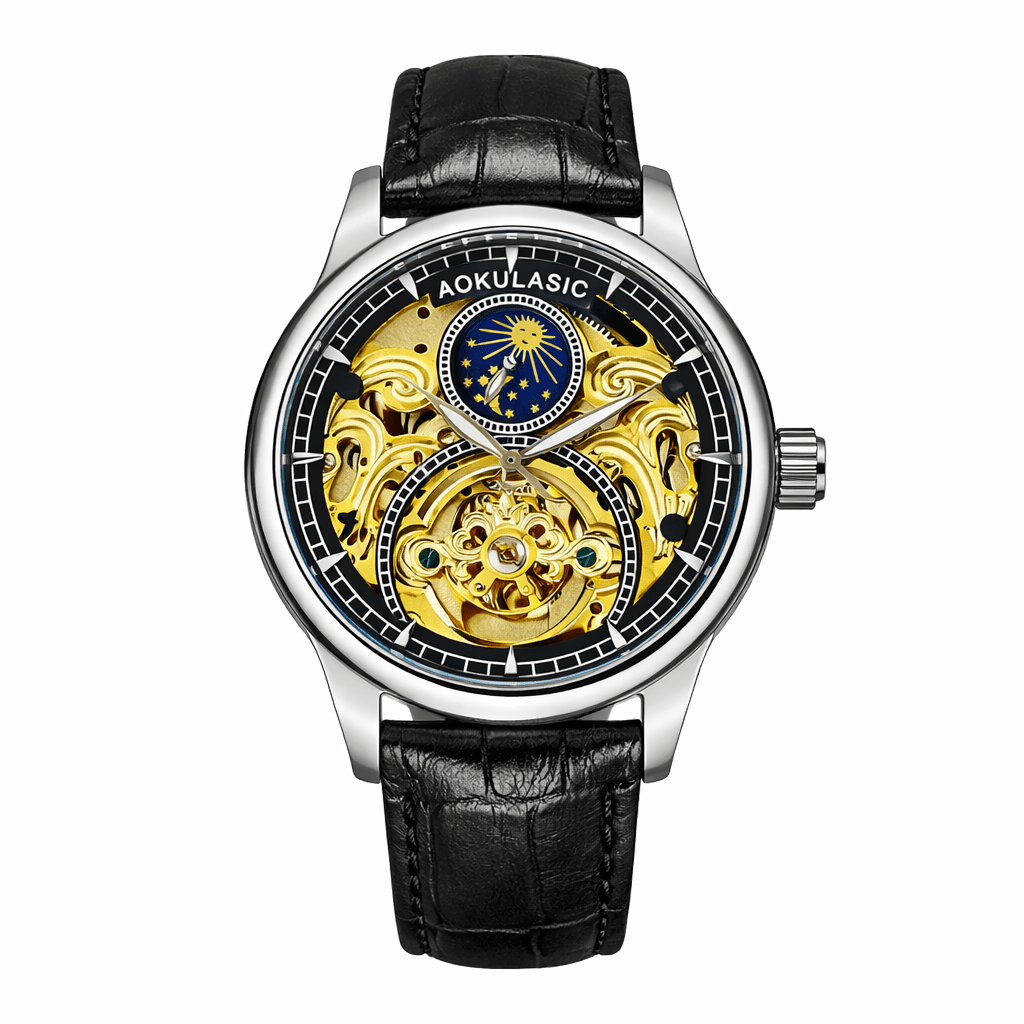 AOKULASIC Skeleton Tourbillon Watch for Men - The Crew