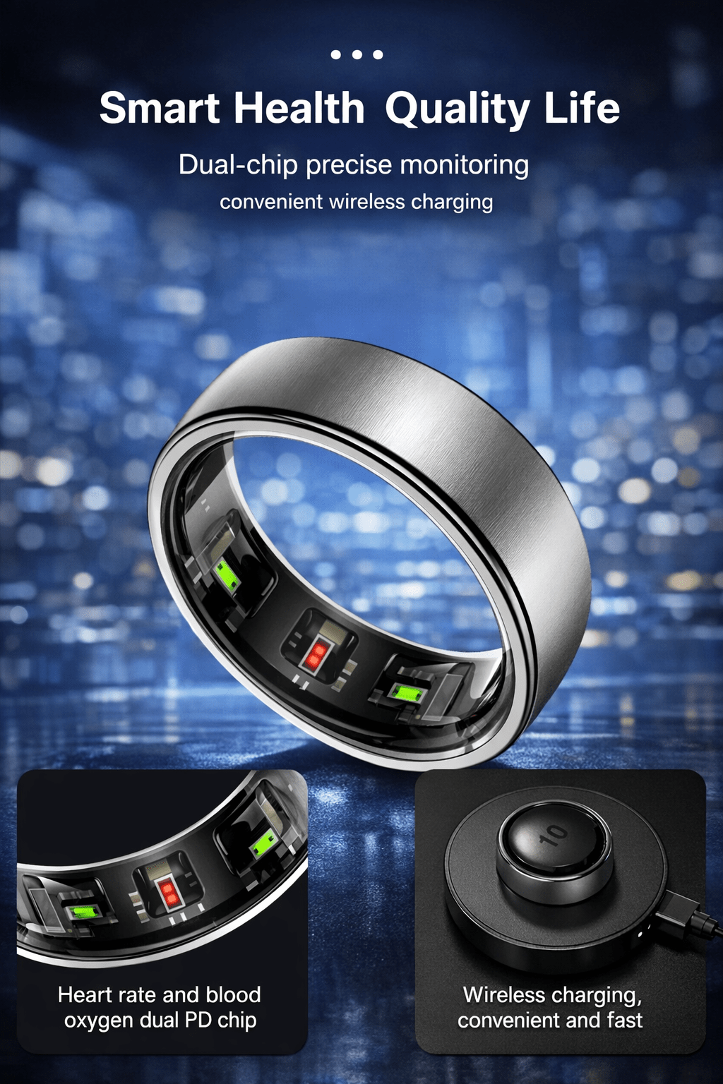 Uhoofit R10 Smart Ring – Health & Sleep Tracker | The Crew - The Crew