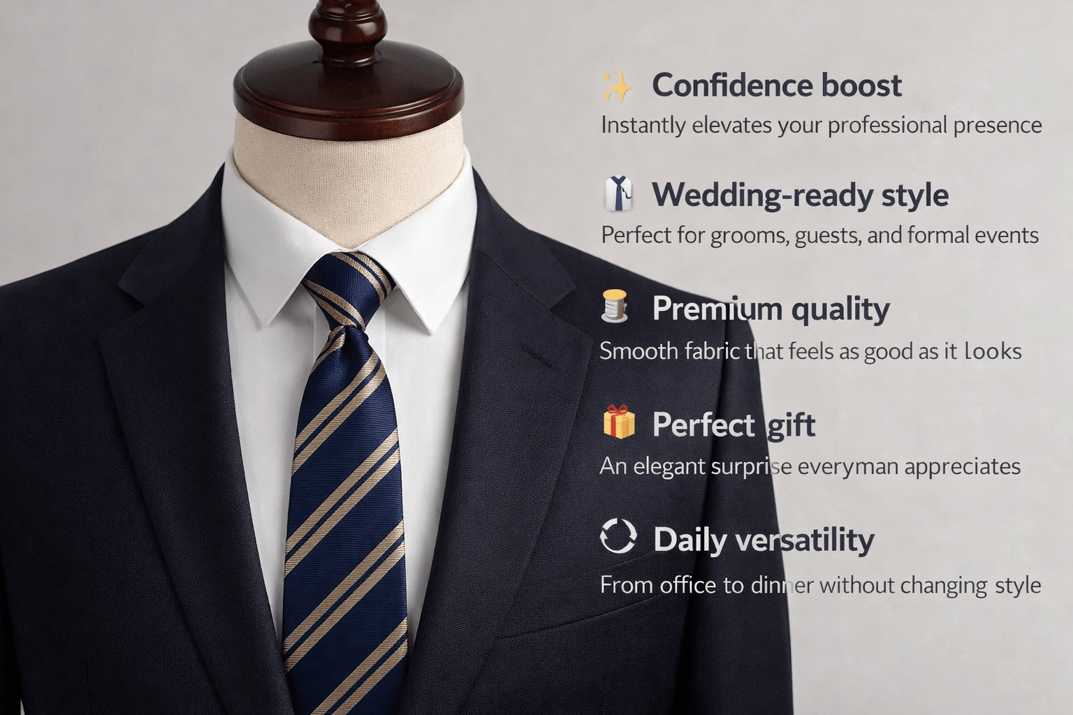 Striped Wedding Tie for Men | Elegant Office Style - The Crew