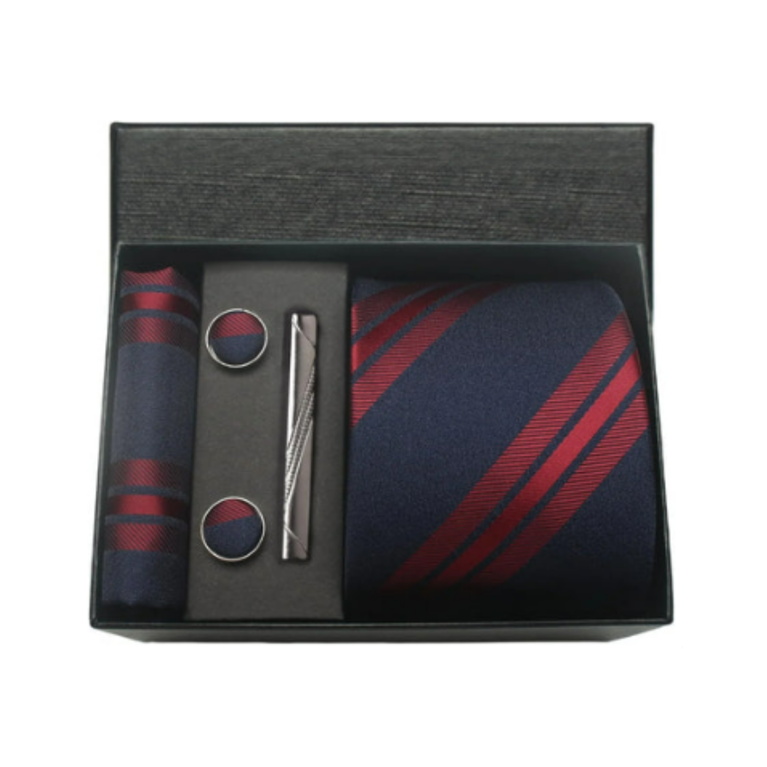 Men’s 100% Silk Tie Set with Cufflinks & Gift Box