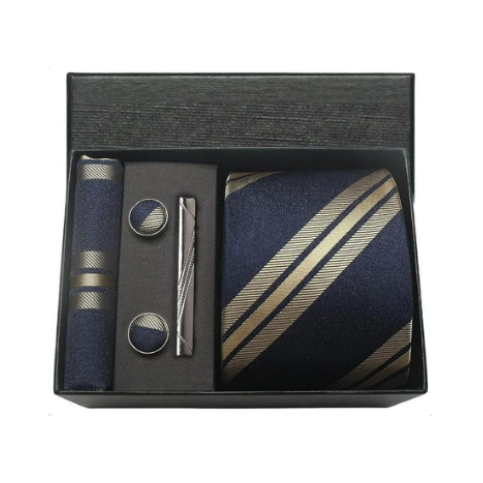Gold striped luxury tie set for men – The Crew