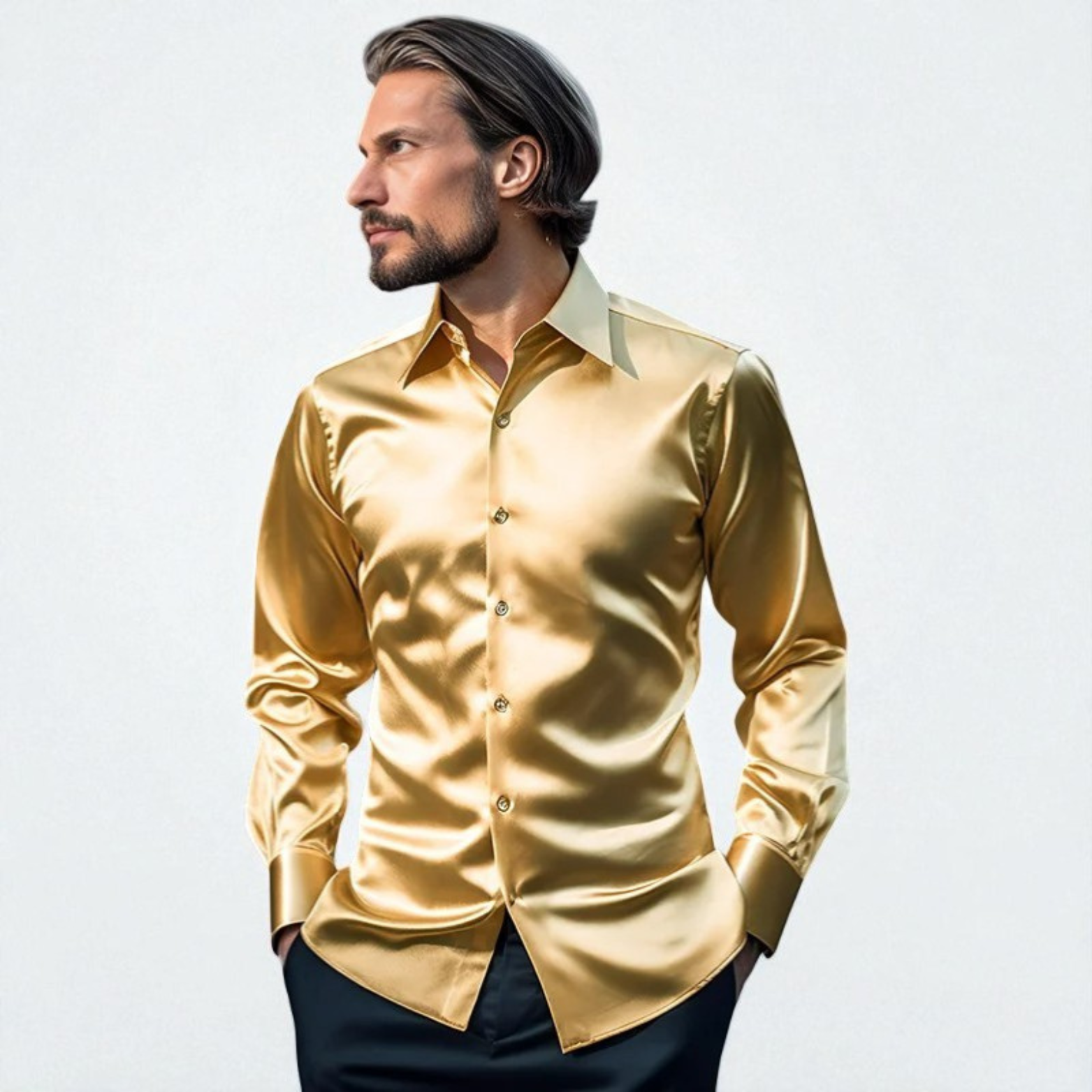 Elegant Satin Shirt for Men