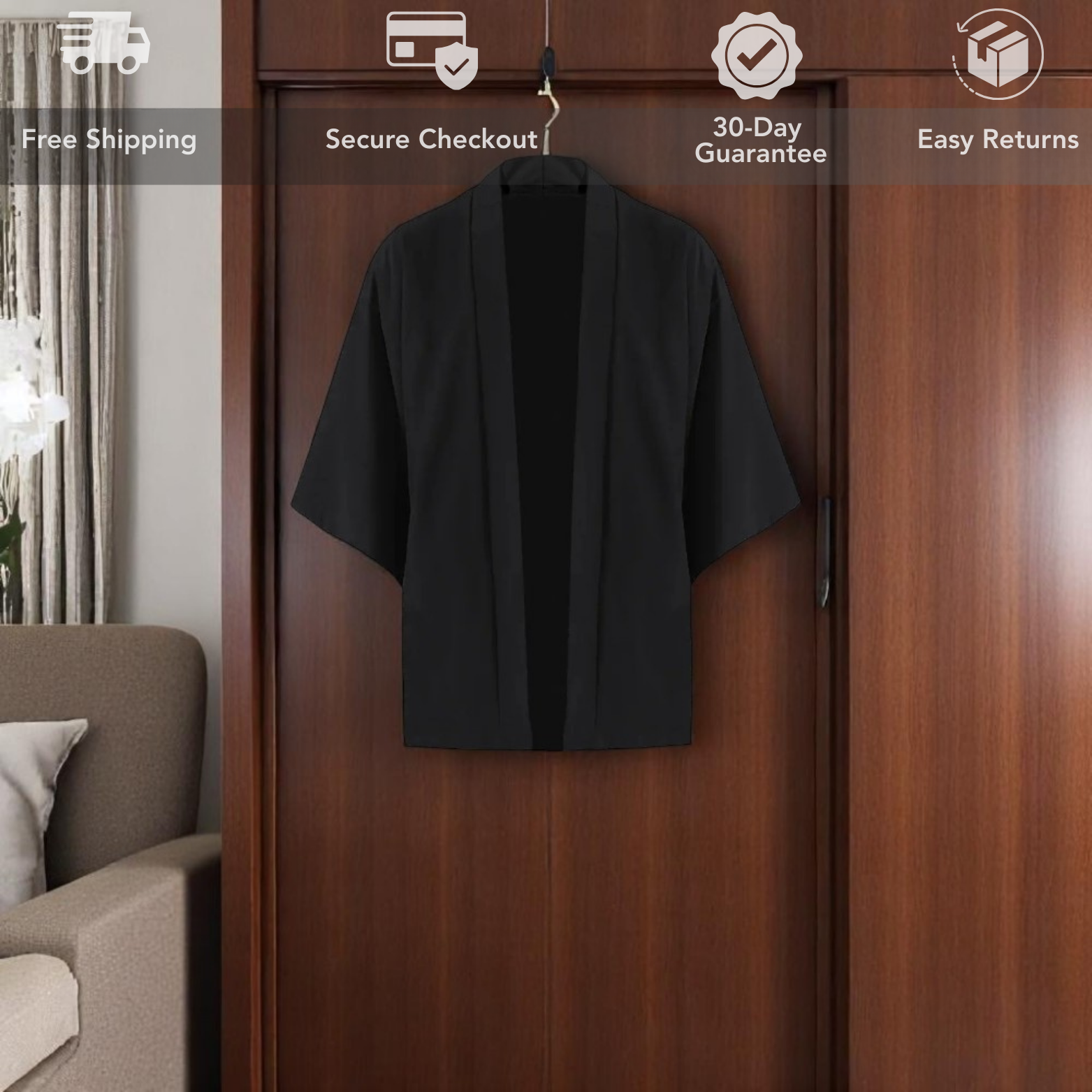 Black Japanese Summer Kimono