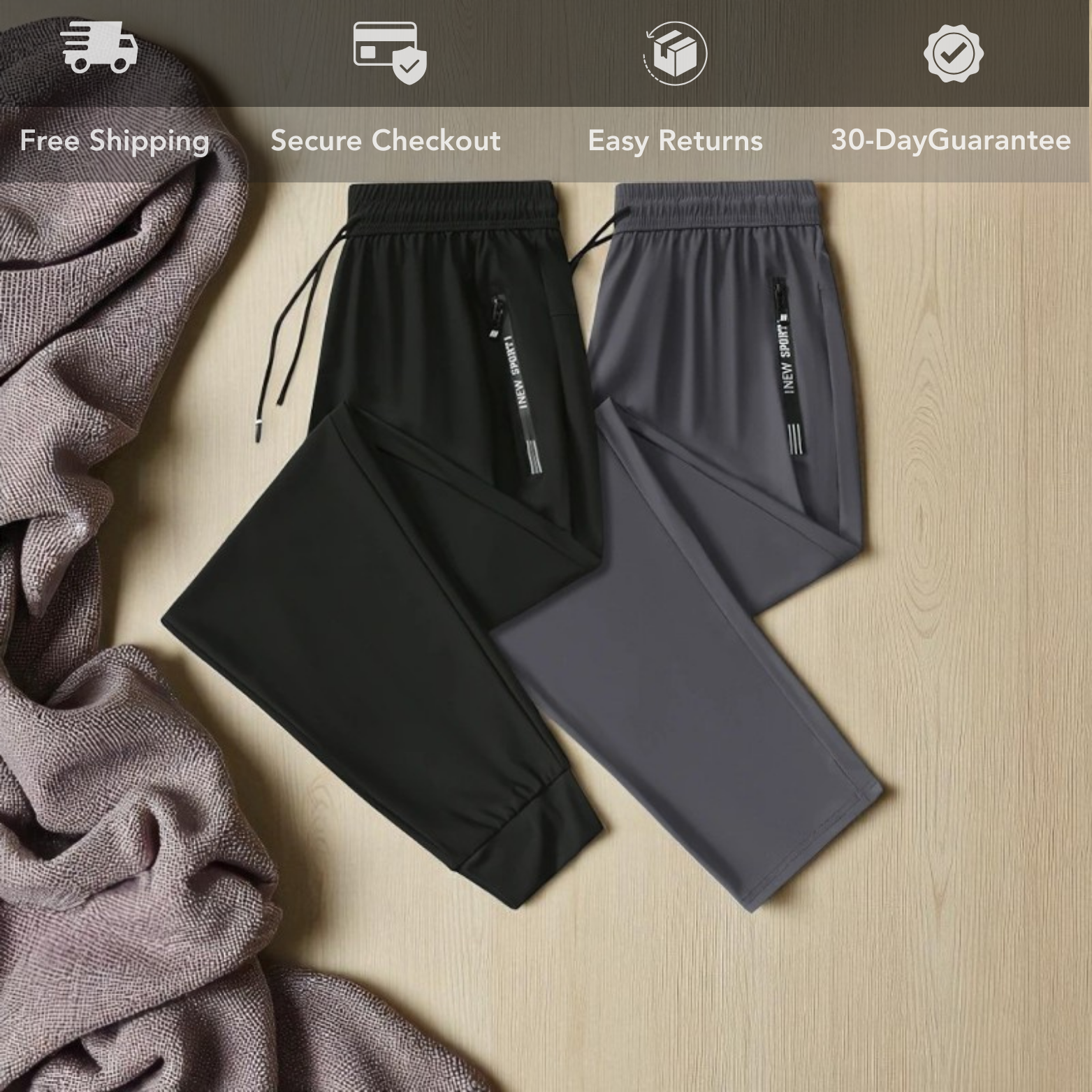 Men’s Summer Ice Silk Joggers