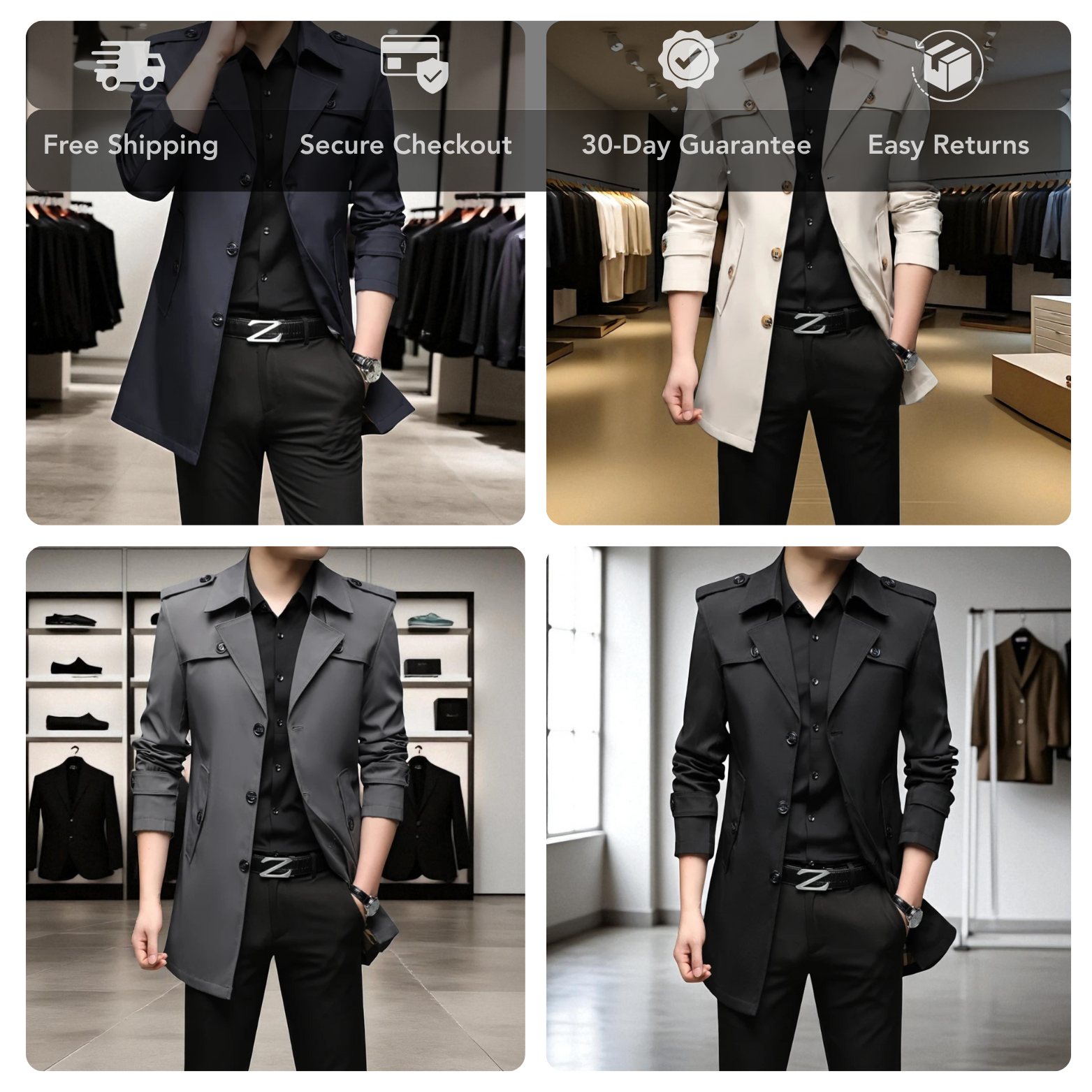 Men's Trench Coat English Style 2025