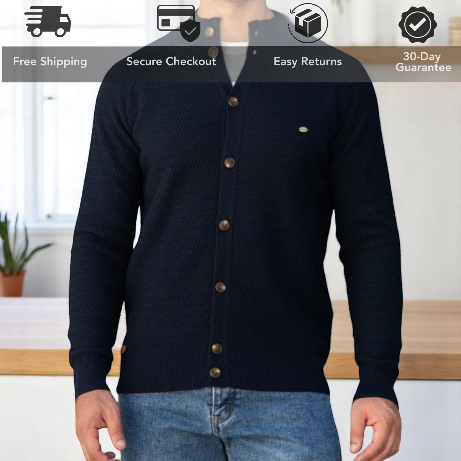 Men's Knitted Cardigan