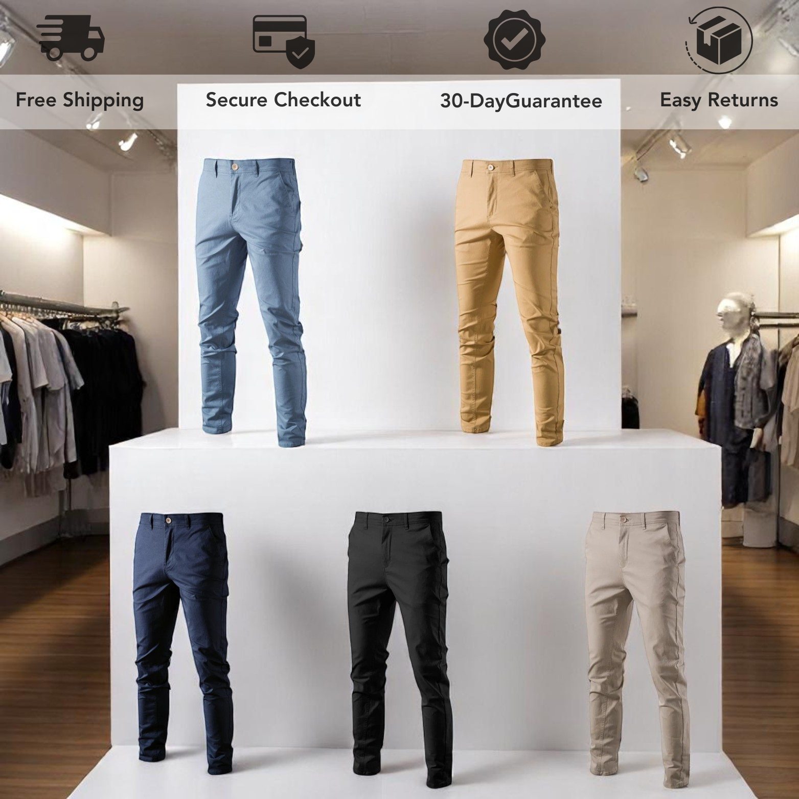 Elegant Cotton Casual Pants