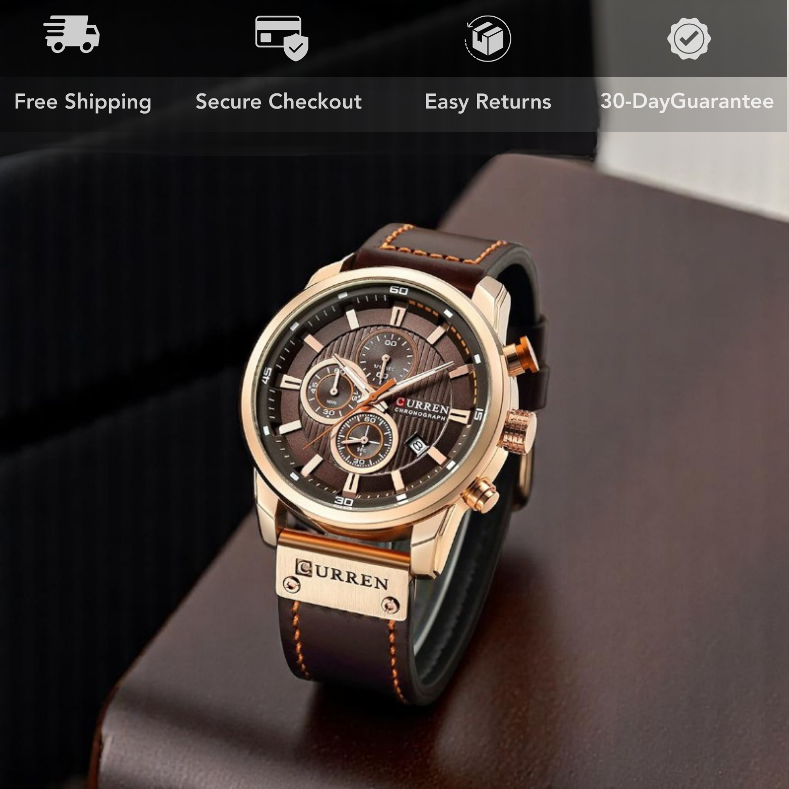 Leather Force Casual Elegant Watch