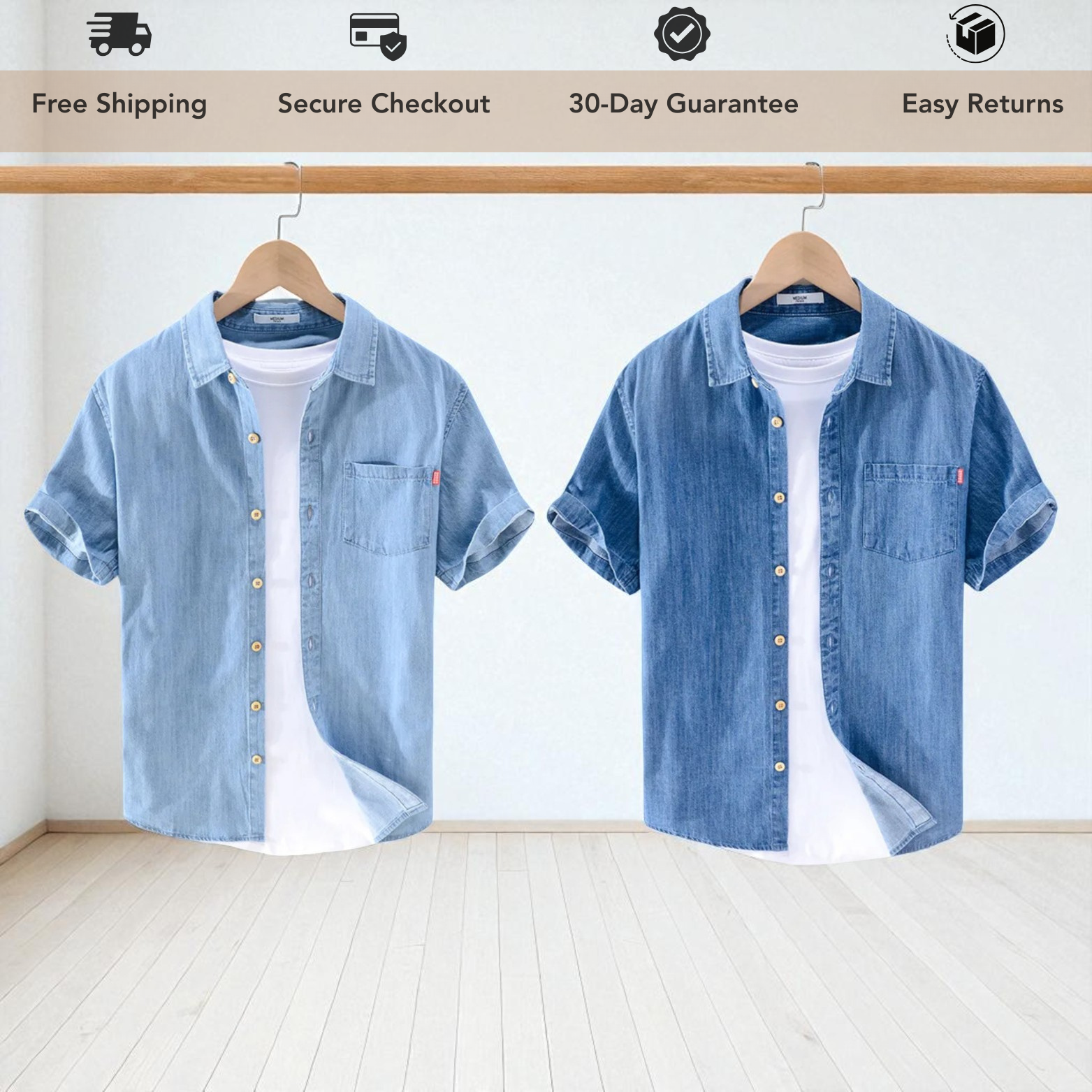 Men's Summer Casual Denim Shirt