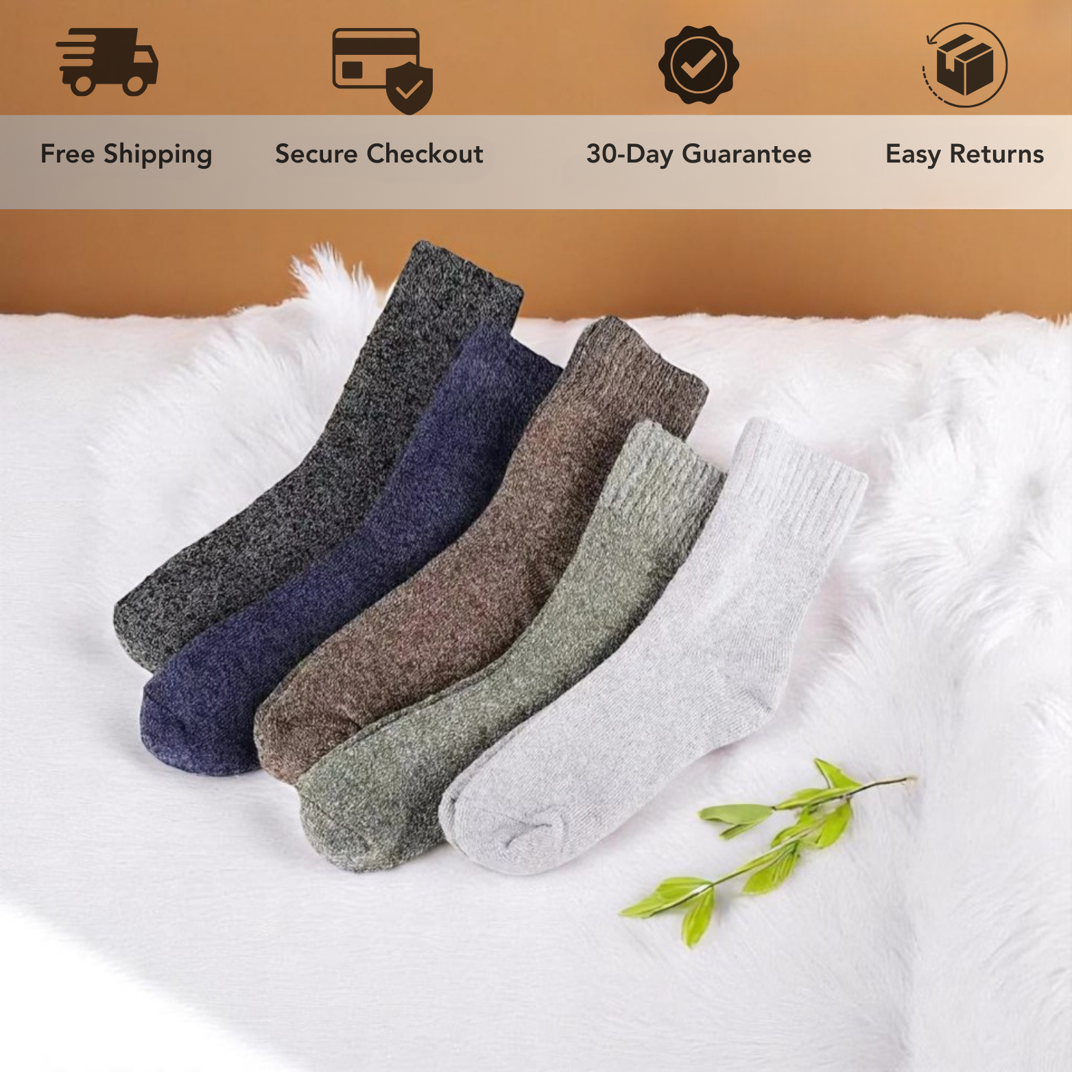 Thick Winter Socks for Men (5 pairs)