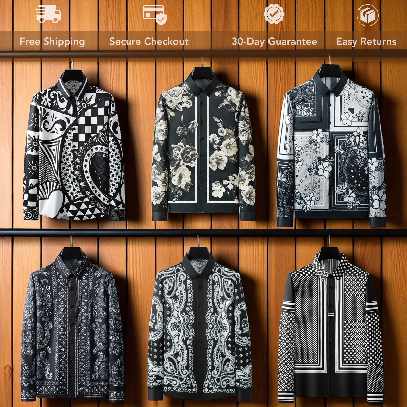 Men's Retro Printed Shirt