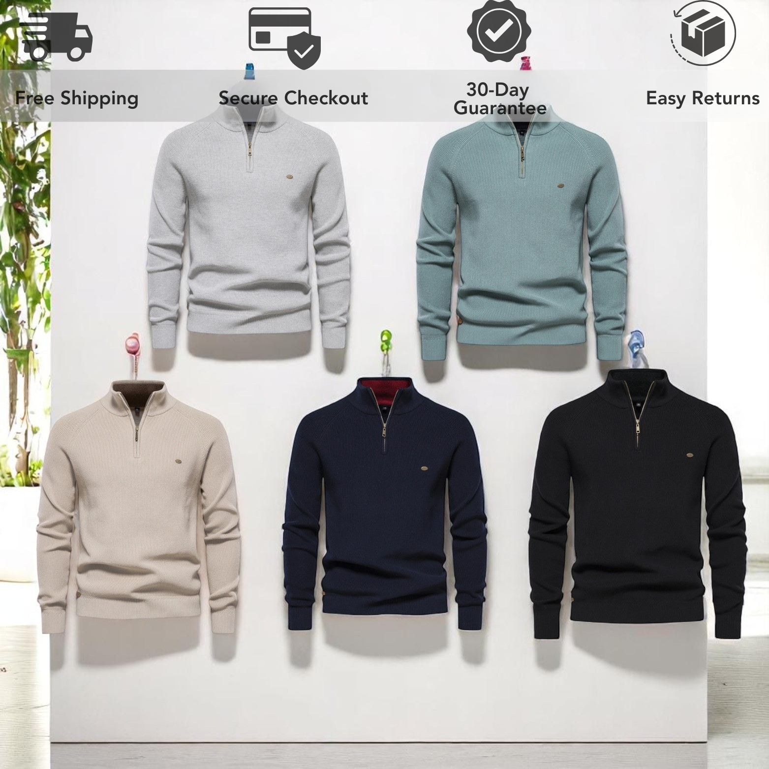 Cotton Cardigan with Zipper