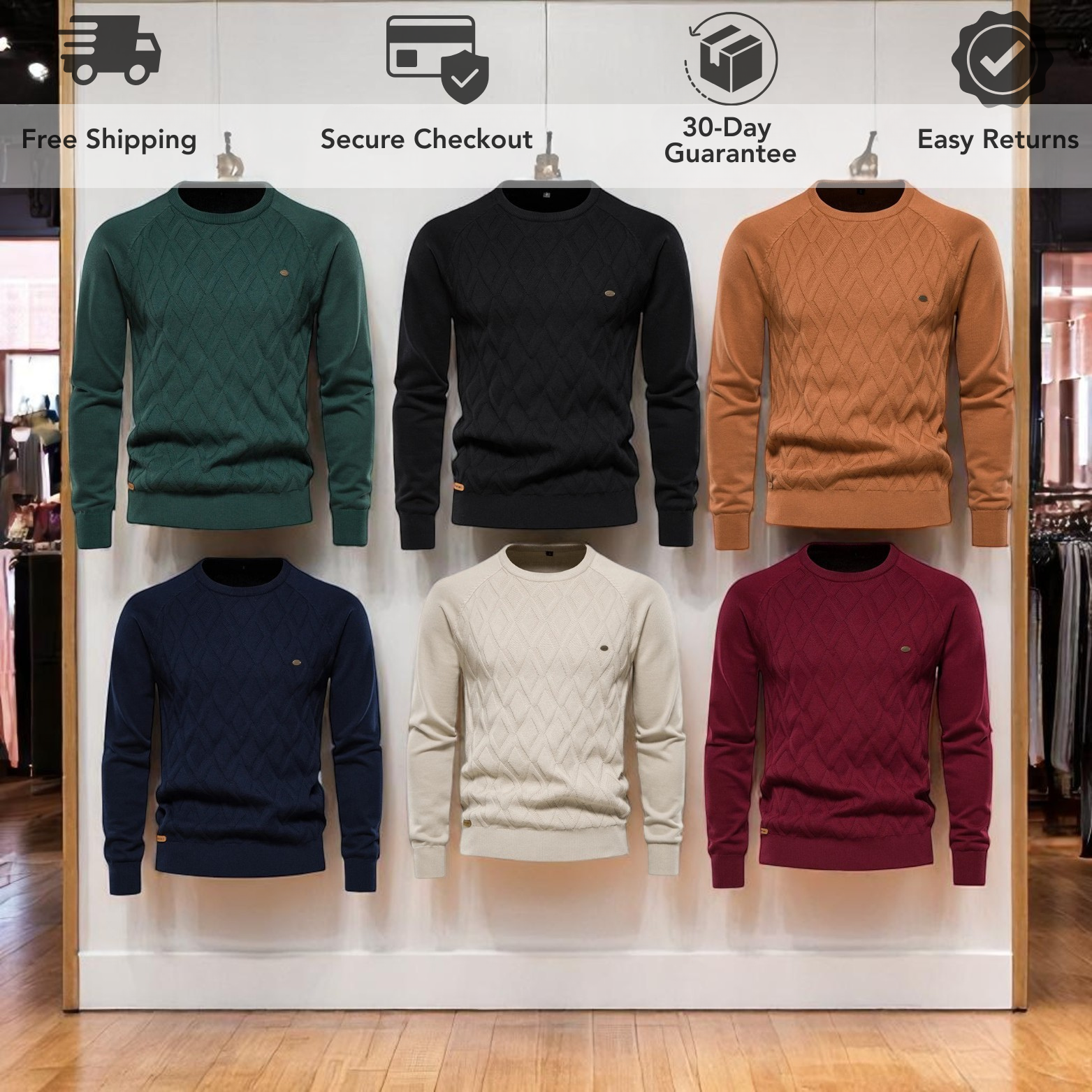 Basic Winter Diamond Sweater