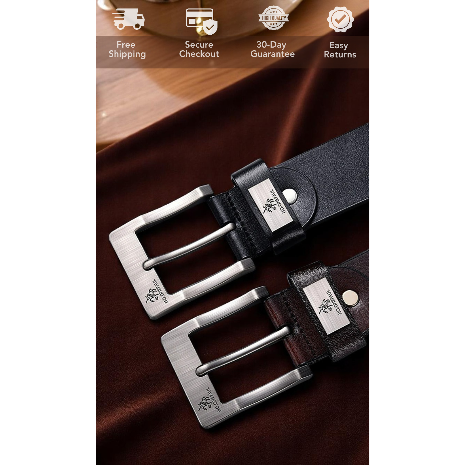 Solid Synthetic Leather Belt