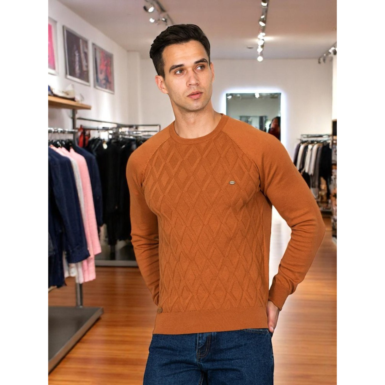 Basic Winter Diamond Sweater
