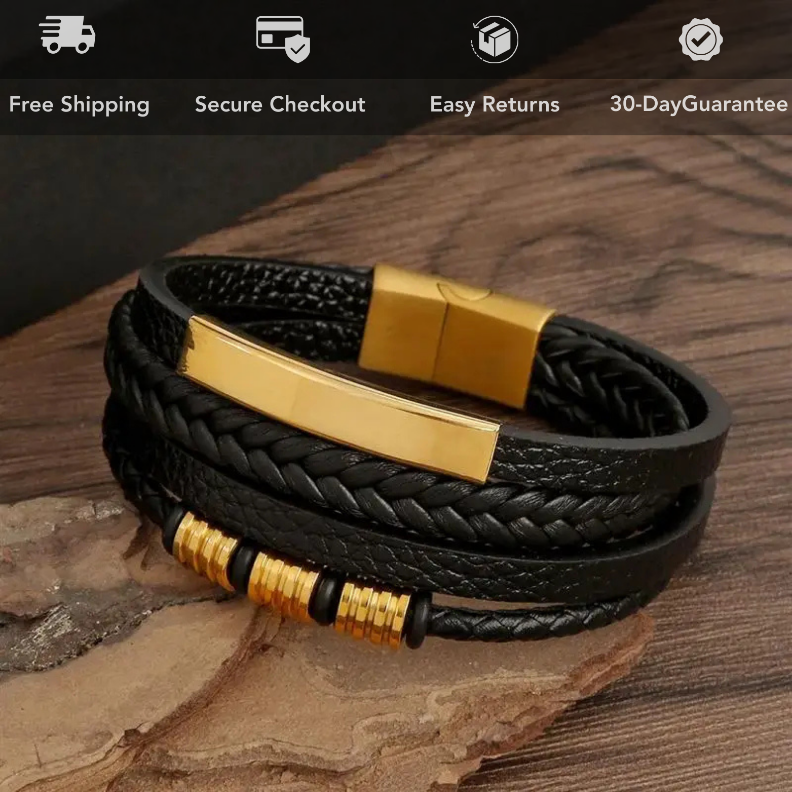 Classic woven leather bracelet