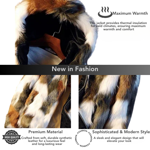 Thick Faux Fox Fur Coat with Hood