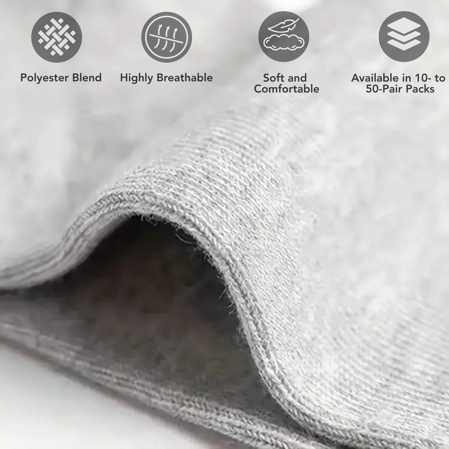 Breathable Men's Ankle Socks (10, 20, 30, 40 and 50 pairs)