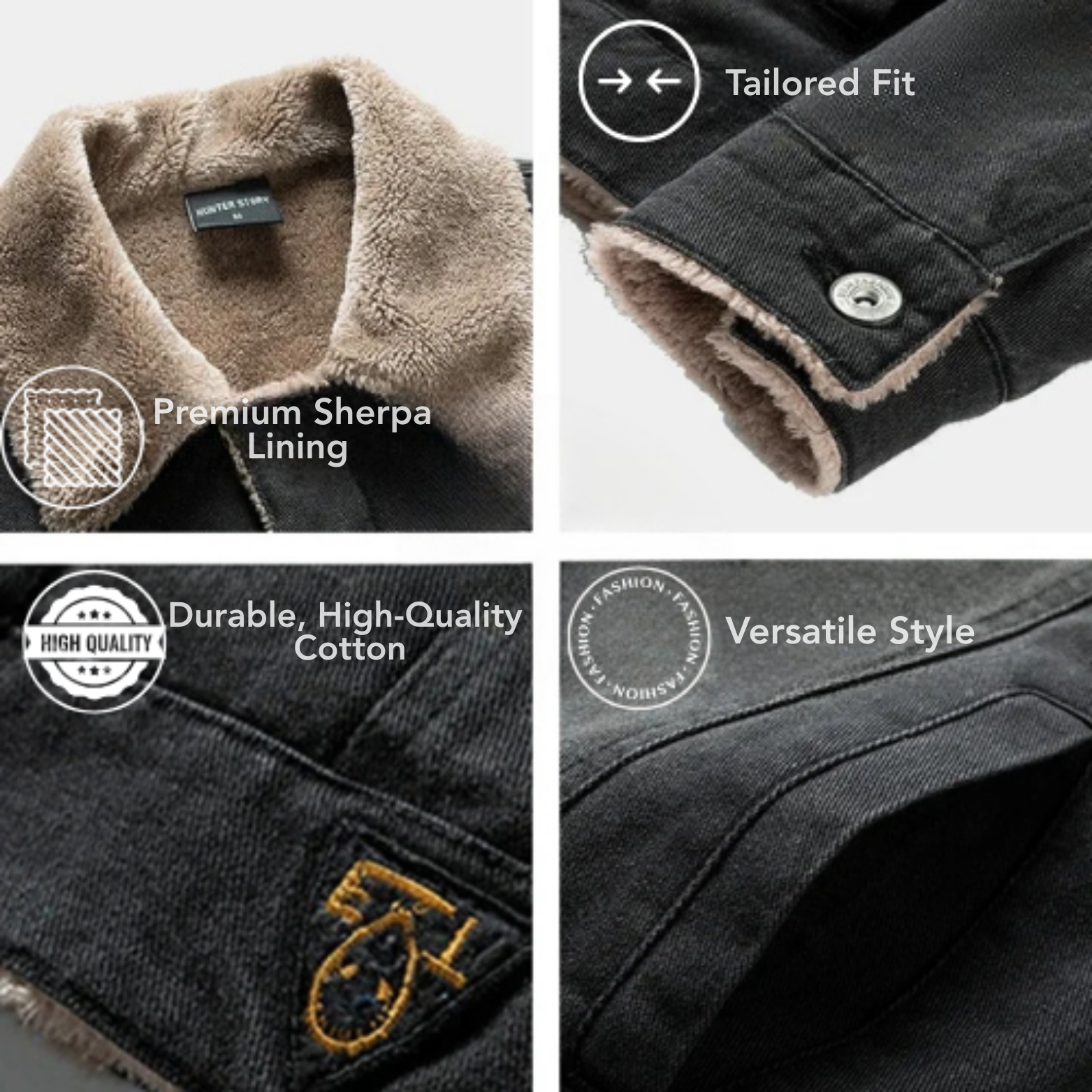 Fleece-lined denim jacket