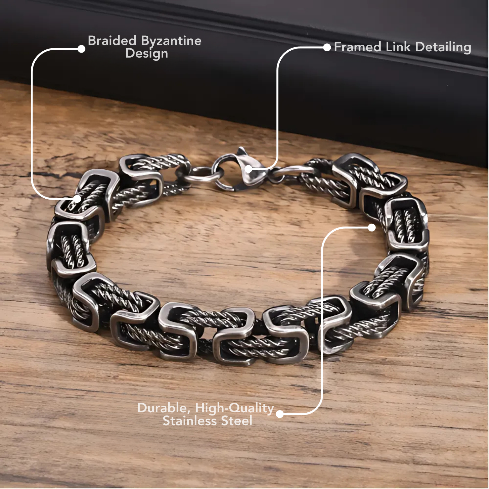 Byzantine stainless steel bracelet