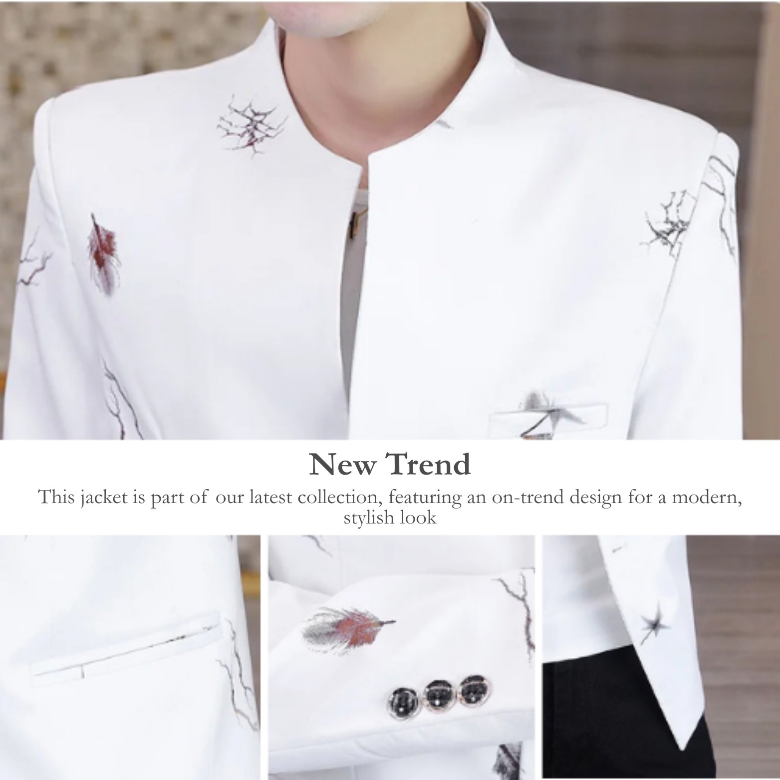 Korean Style Printed Blazer