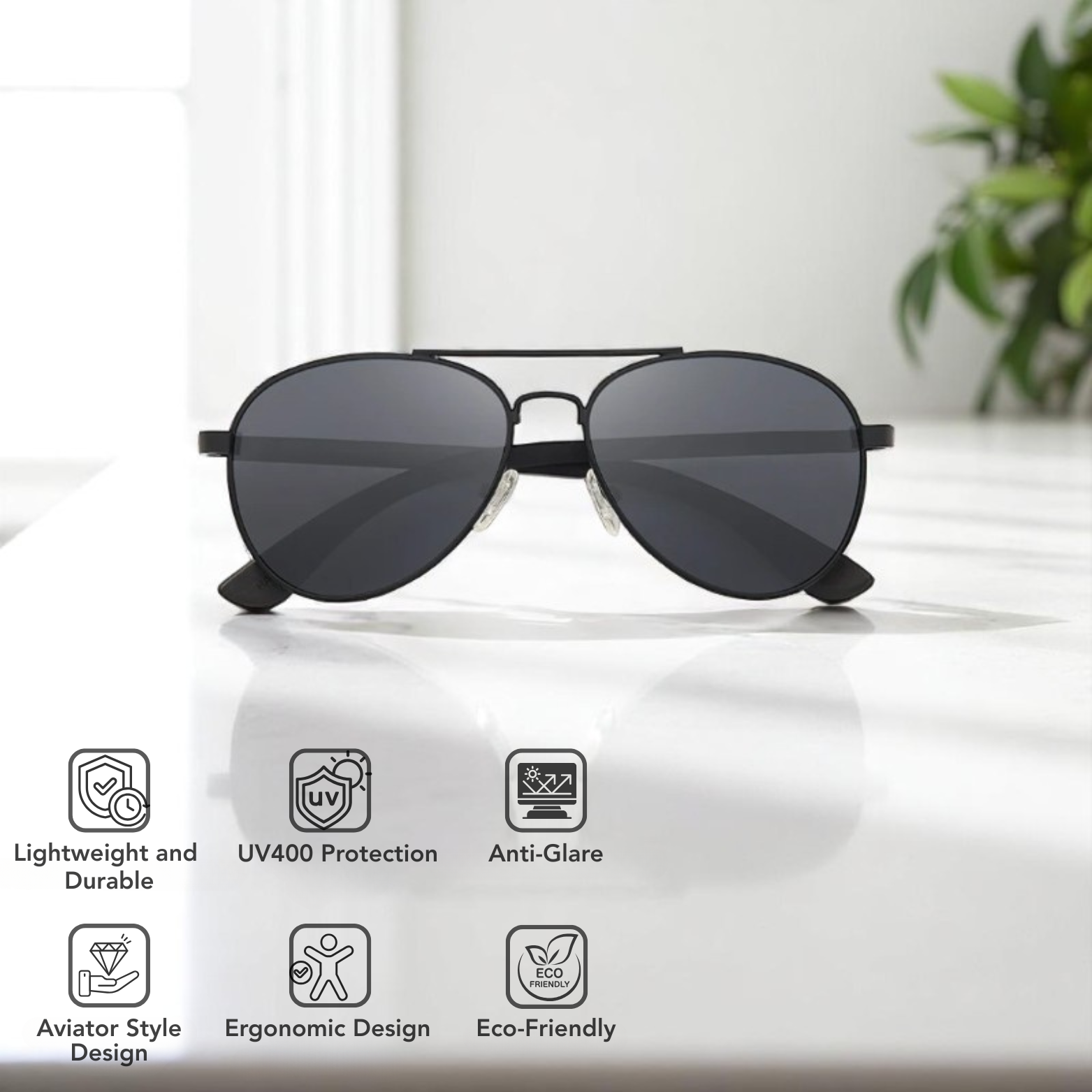 Polarized Wooden Aviator Glasses