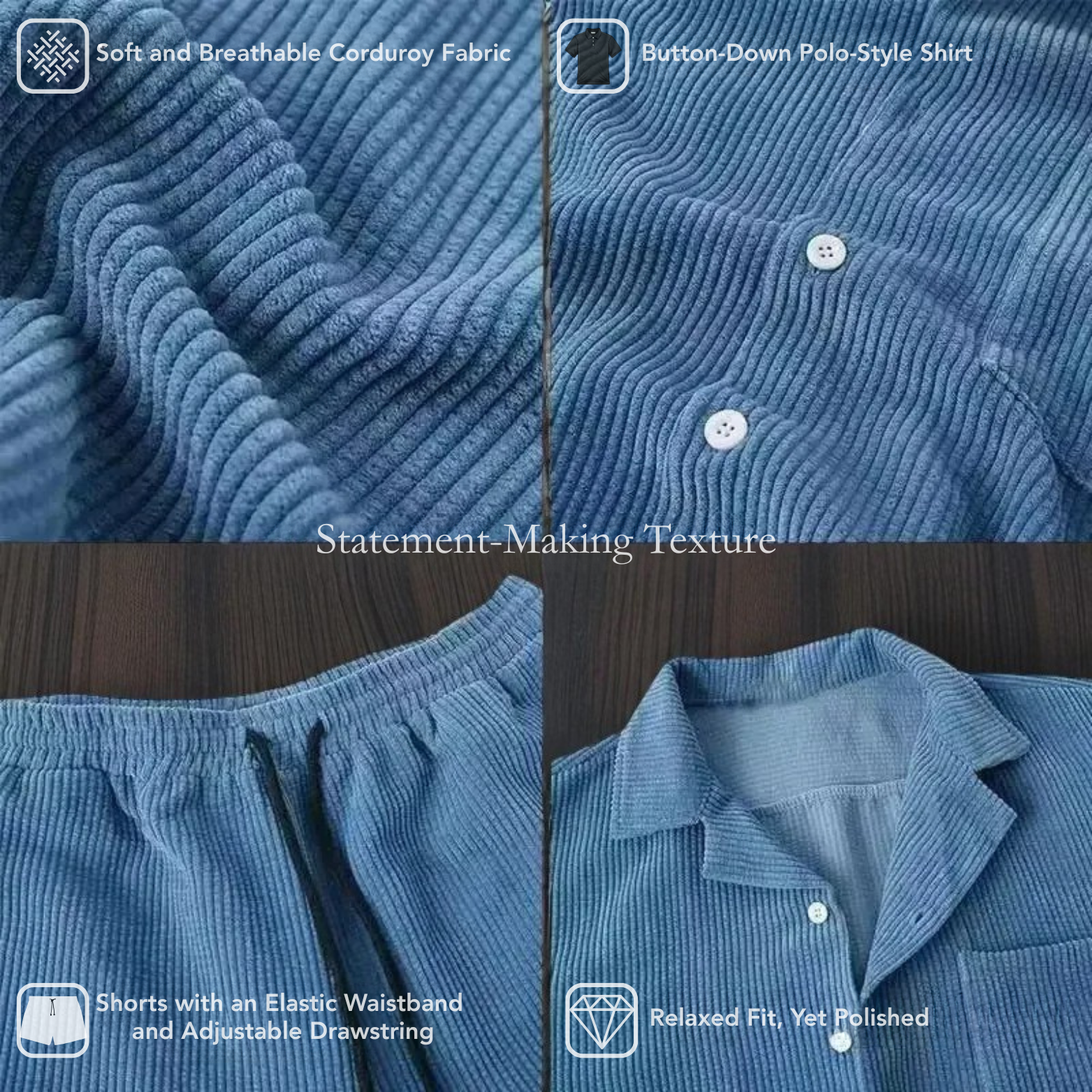 Men's Casual Corduroy Set