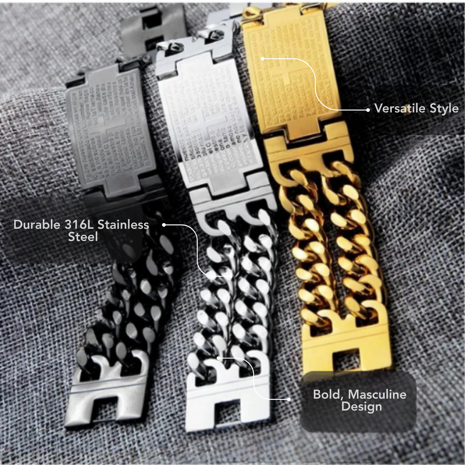 Stainless steel Cuban bracelet